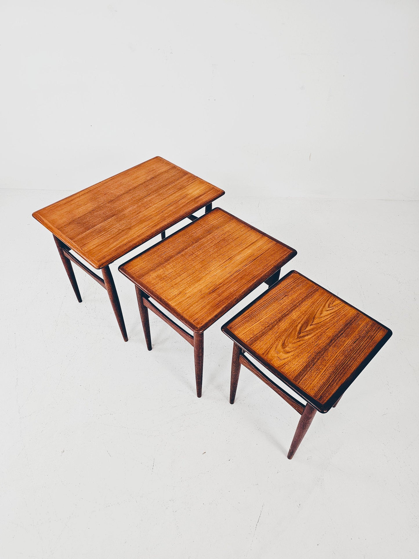 Midcentury Danish teak Nesting Tables by Kai Kristiansen for skovamand & Andersen, 1960s