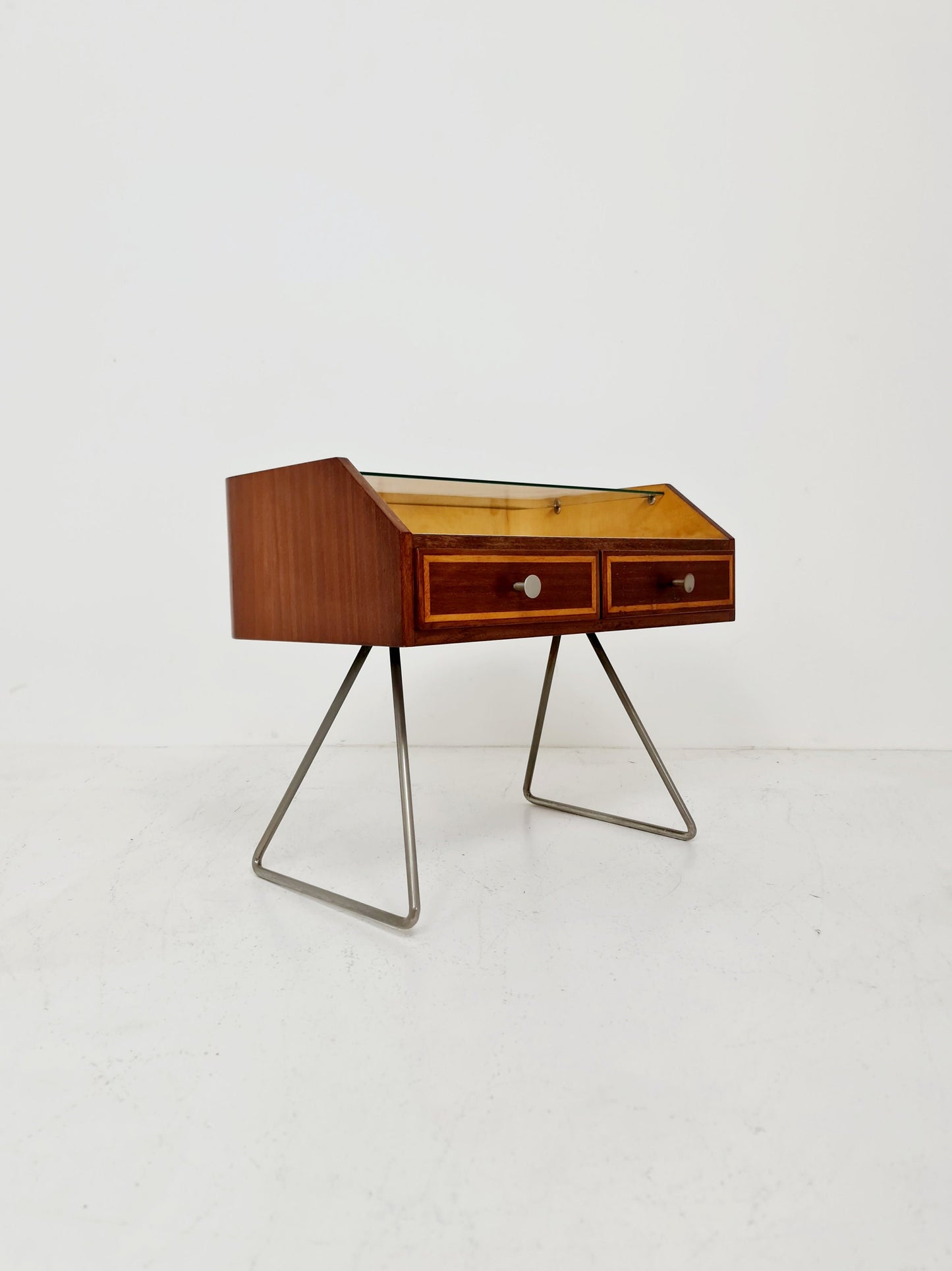 Rare German Mid century mahogany sideboard/nightstand by DeWe Möbel Germany, 1950s