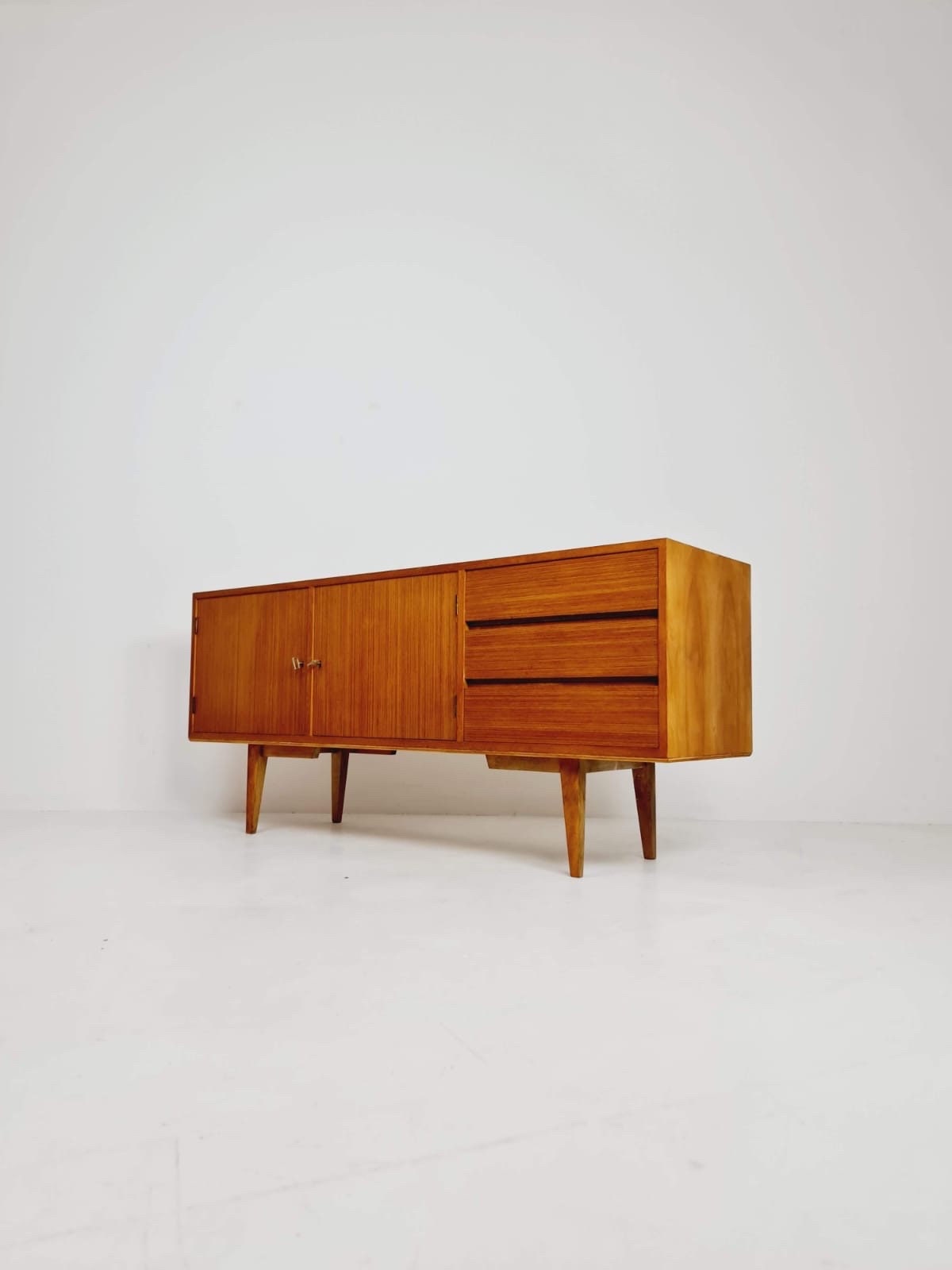 Mid Century Modern German Teak Sideboard by Möbel Mann, 1960s