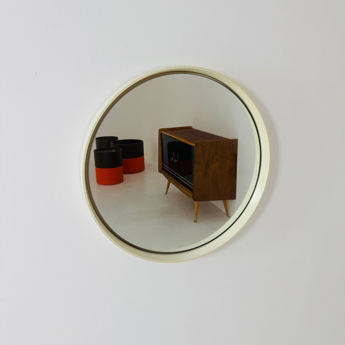 Space Age \Mid-Century Round Mirrror, 1970s