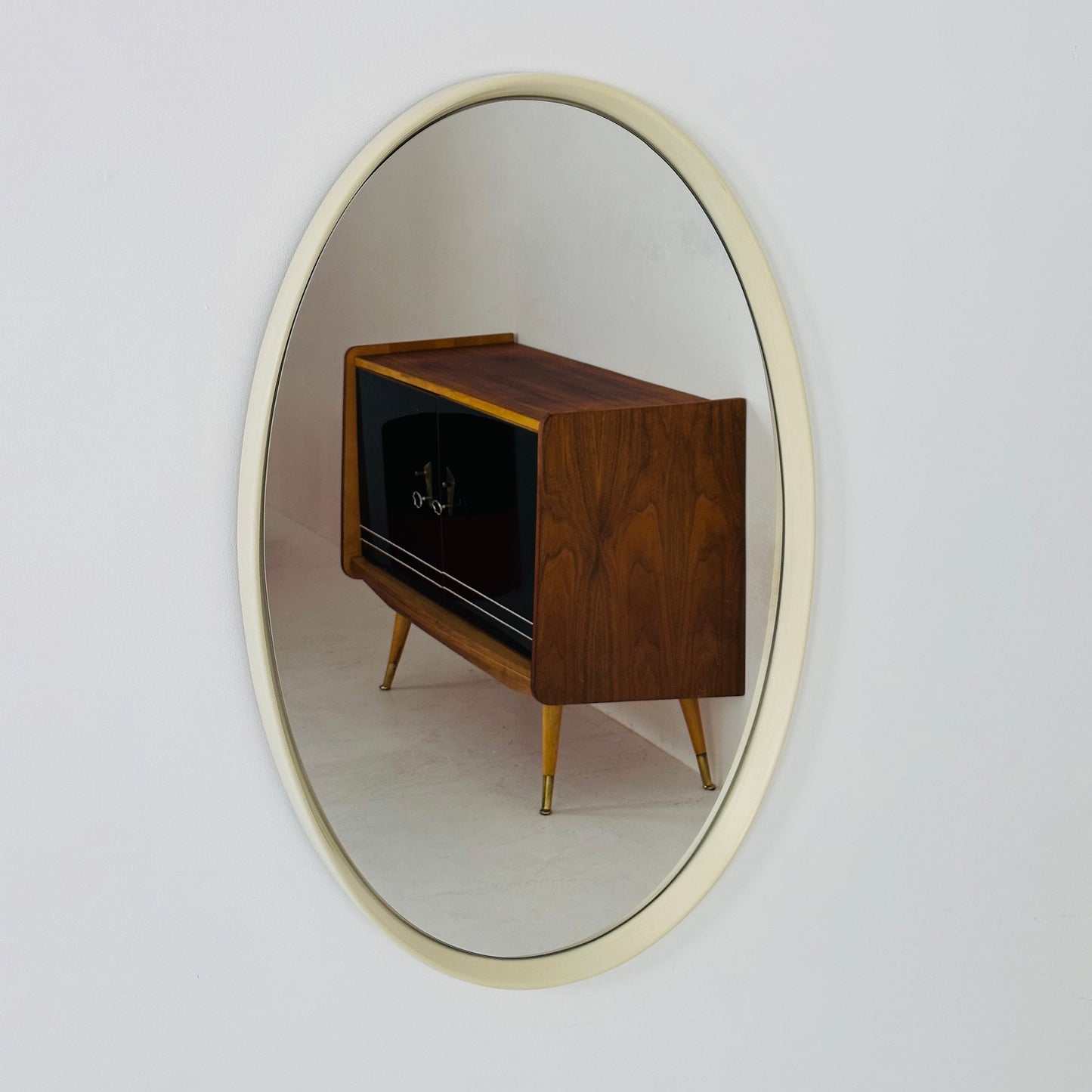 Space Age \Mid-Century Round Mirrror, 1970s