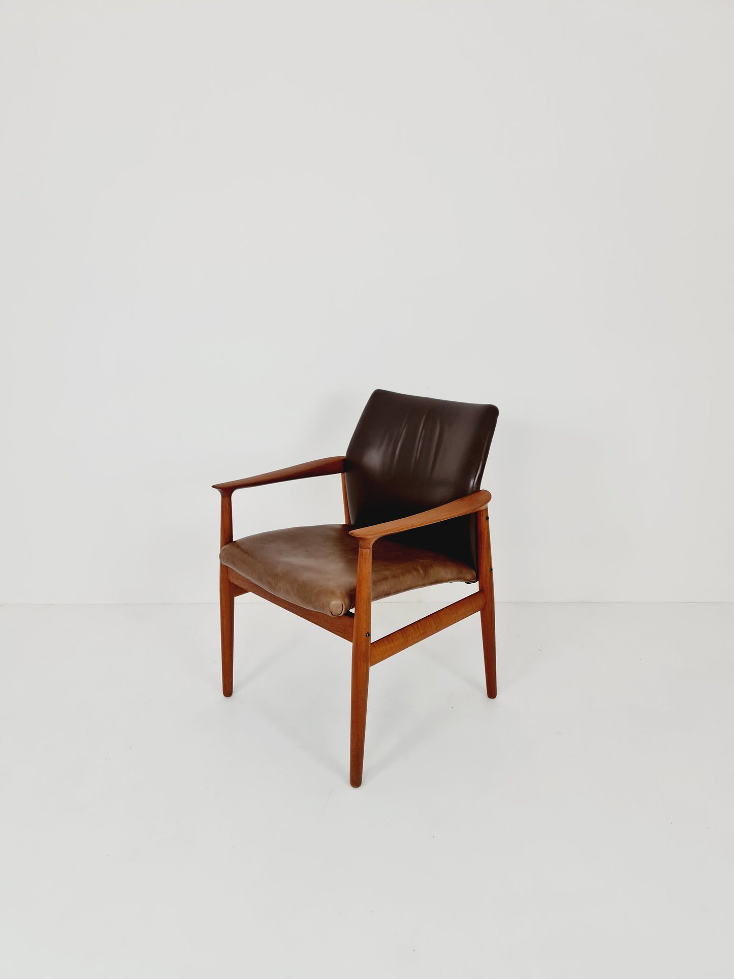 Danish teak and leather chair by Grete jalk for Glostrup Möbelfabik , 1960s