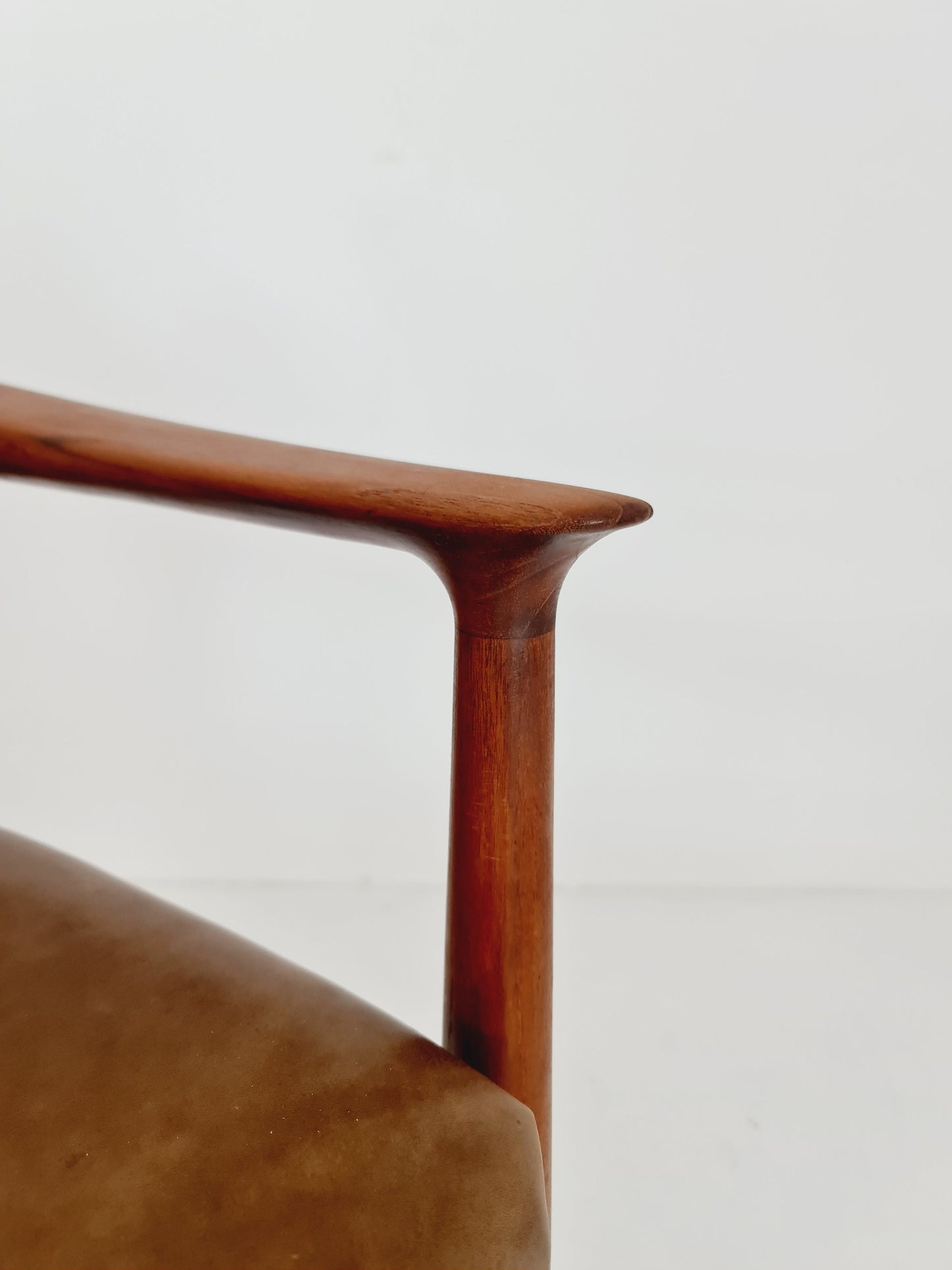Danish teak and leather chair by Grete jalk for Glostrup Möbelfabik , 1960s