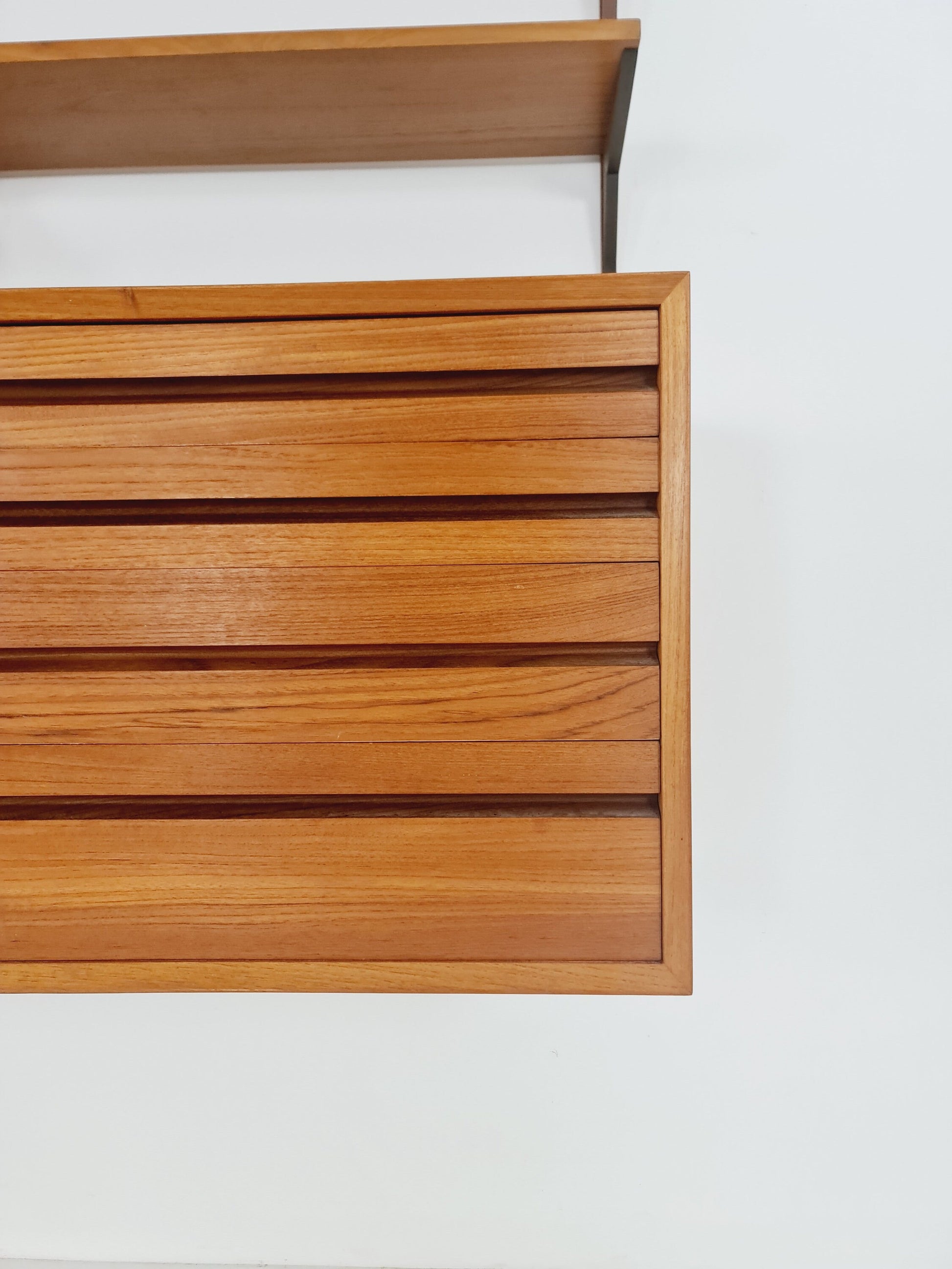 Mid century Danish Teak Wall Unit with records cabinet and magazine rack by Poul Cadovius for Cado, Denmark, 1960s