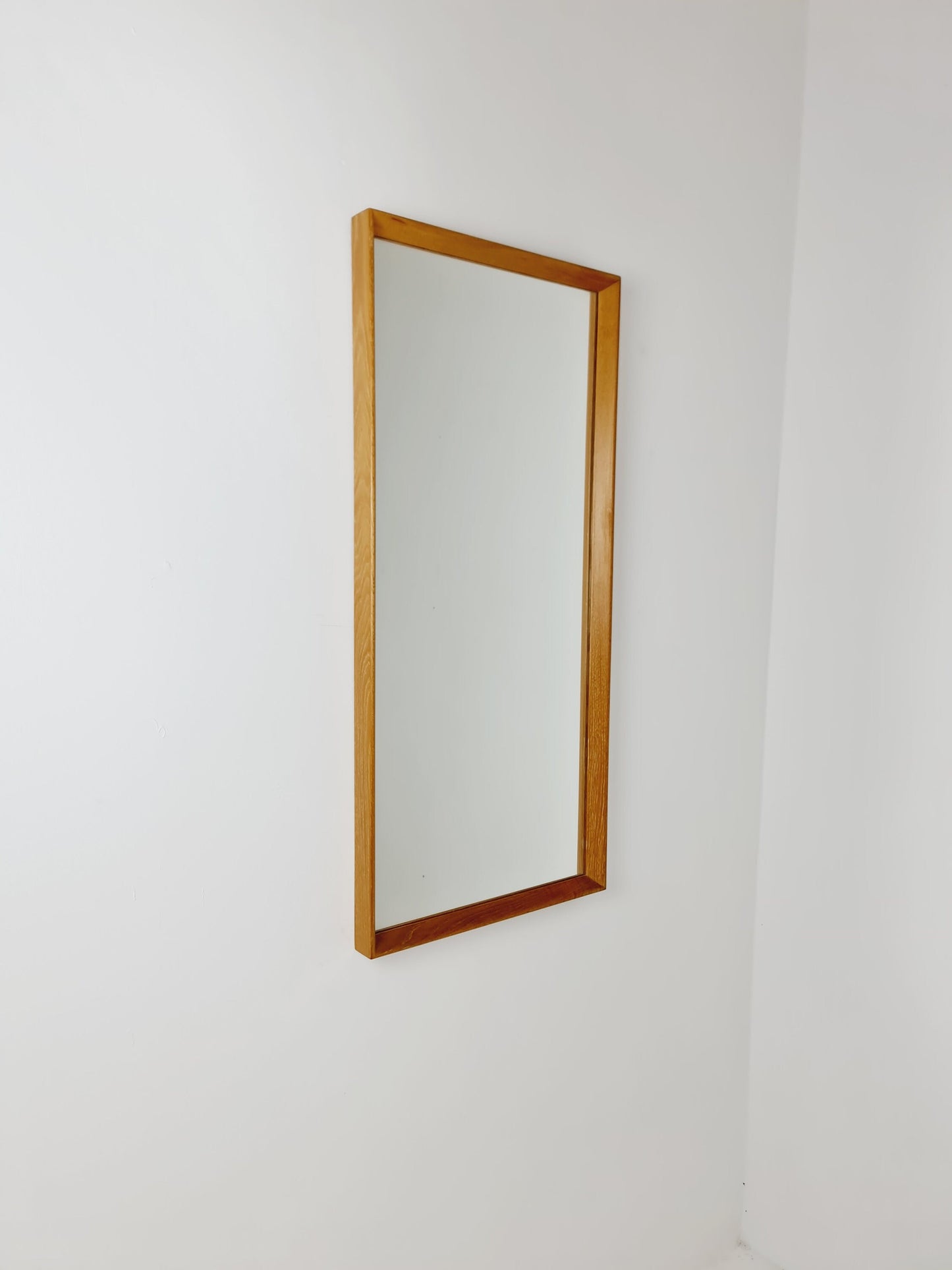 Oak Swedish mid-century Modern wall-mounted mirror By G&T Sweden 1960s