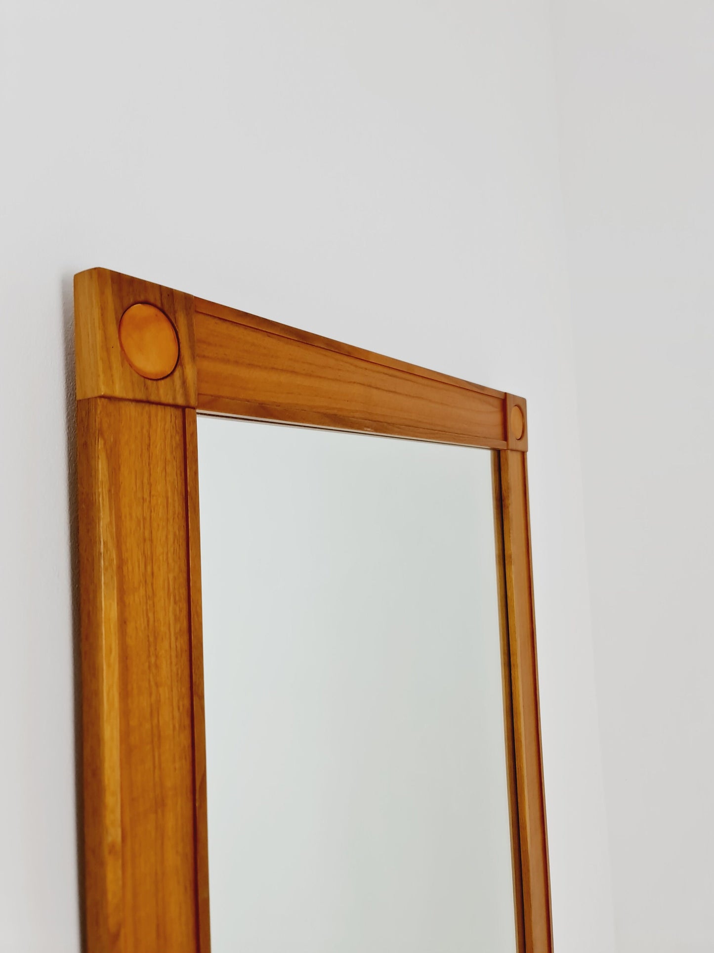 Big Teak Swidish mid-century Modern wall-mounted mirror By AB Nybrofabriken, 1960s