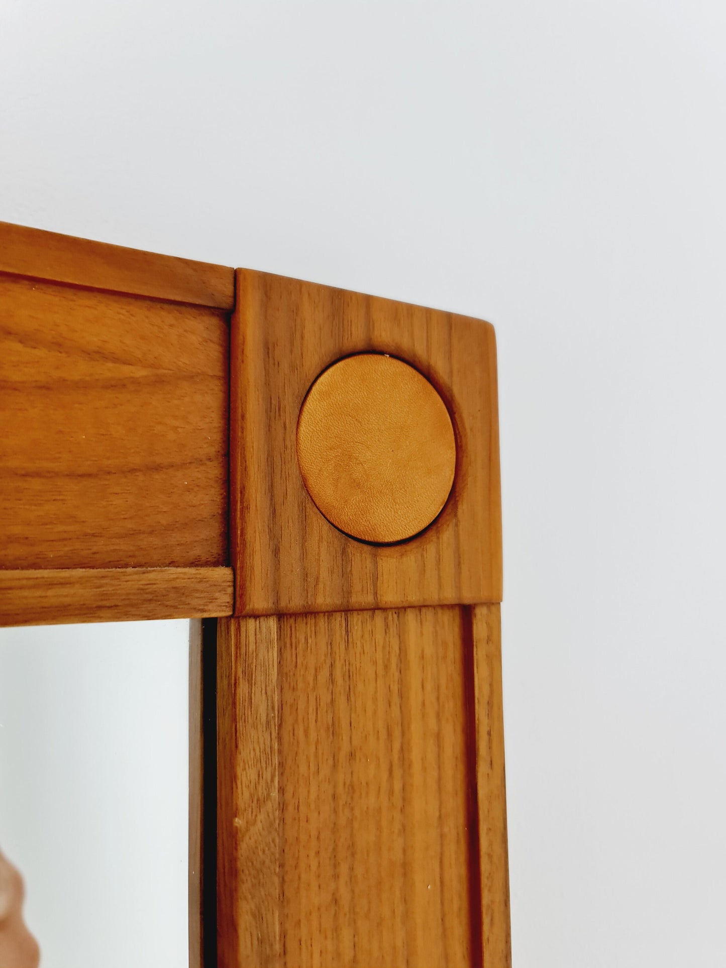 Big Teak Swidish mid-century Modern wall-mounted mirror By AB Nybrofabriken, 1960s
