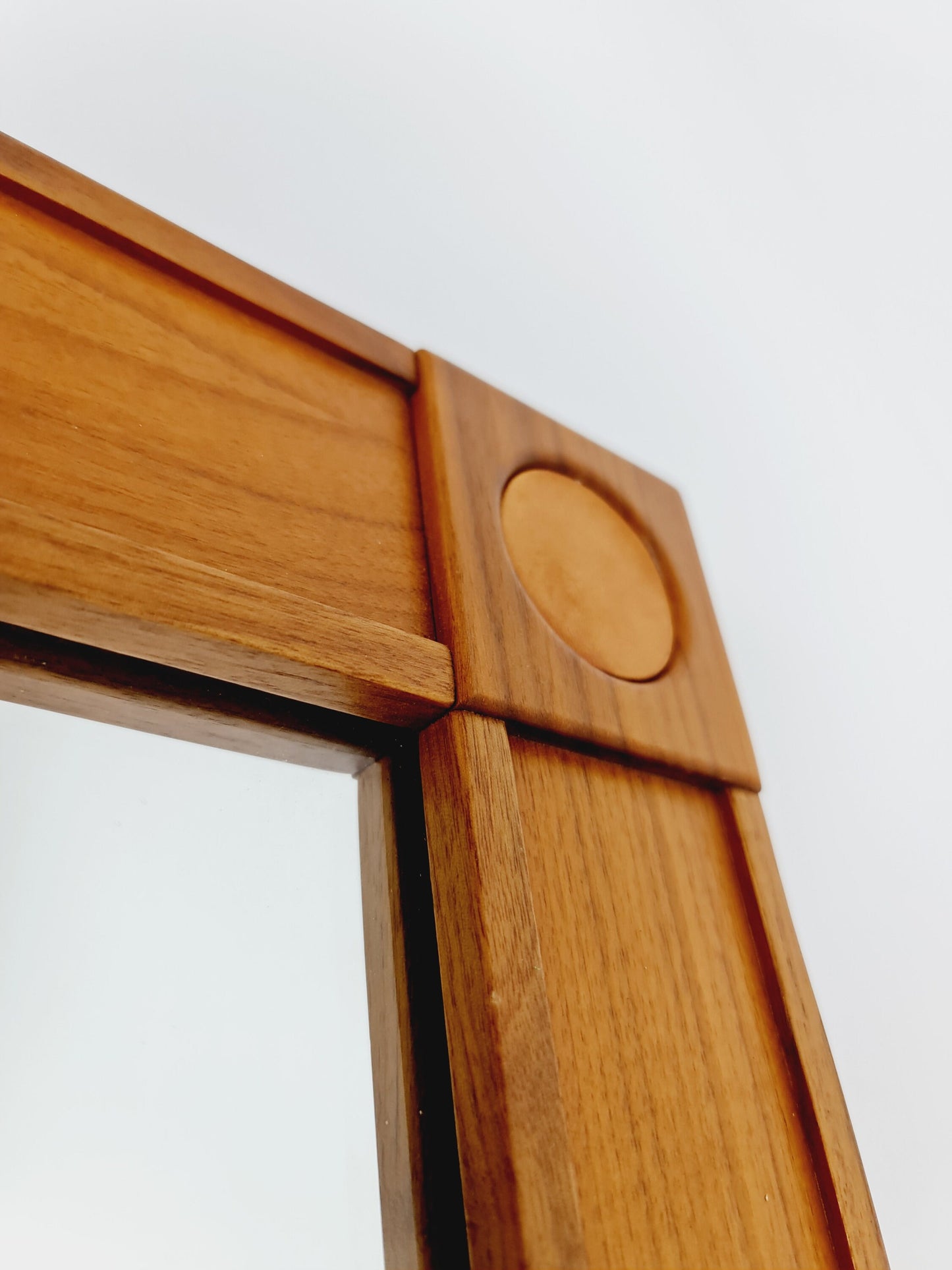 Big Teak Swidish mid-century Modern wall-mounted mirror By AB Nybrofabriken, 1960s