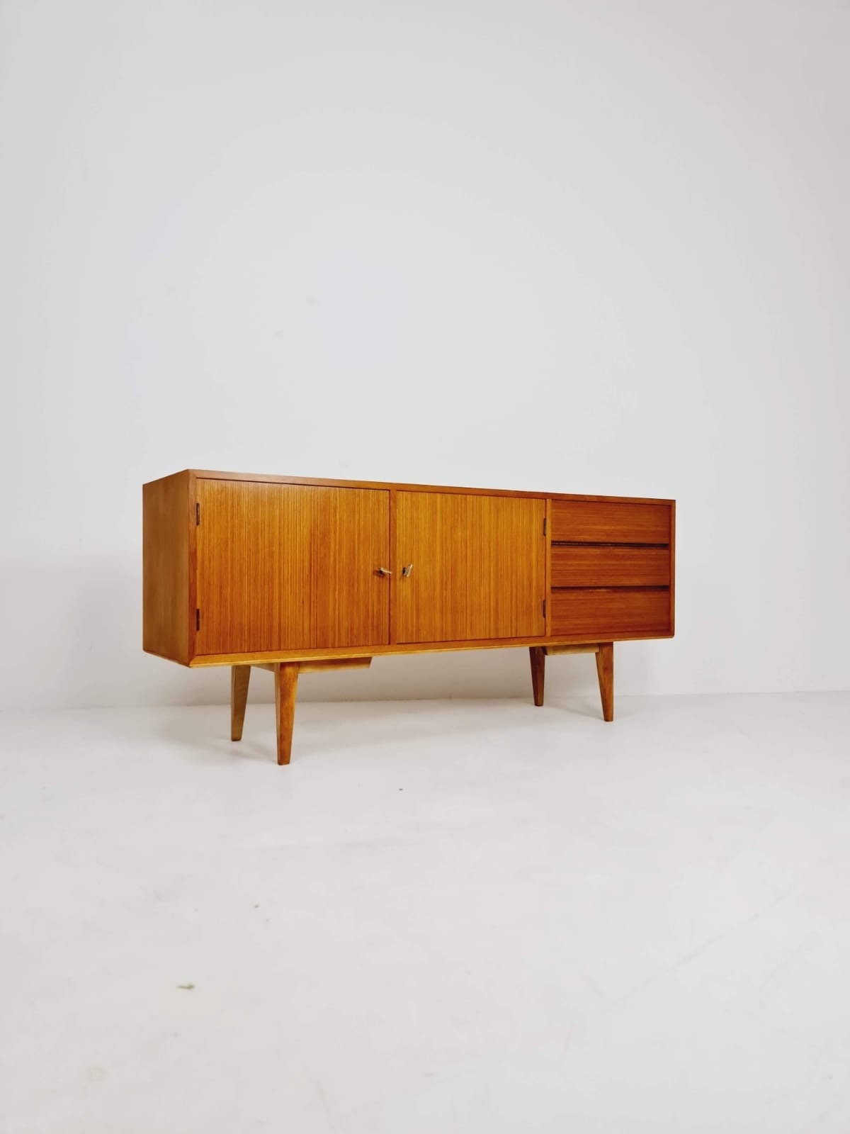 Mid Century Modern German Teak Sideboard by Möbel Mann, 1960s