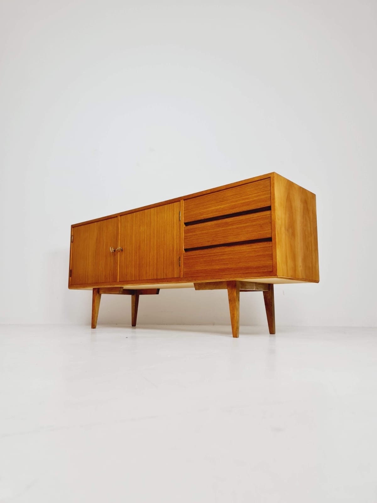 Mid Century Modern German Teak Sideboard by Möbel Mann, 1960s