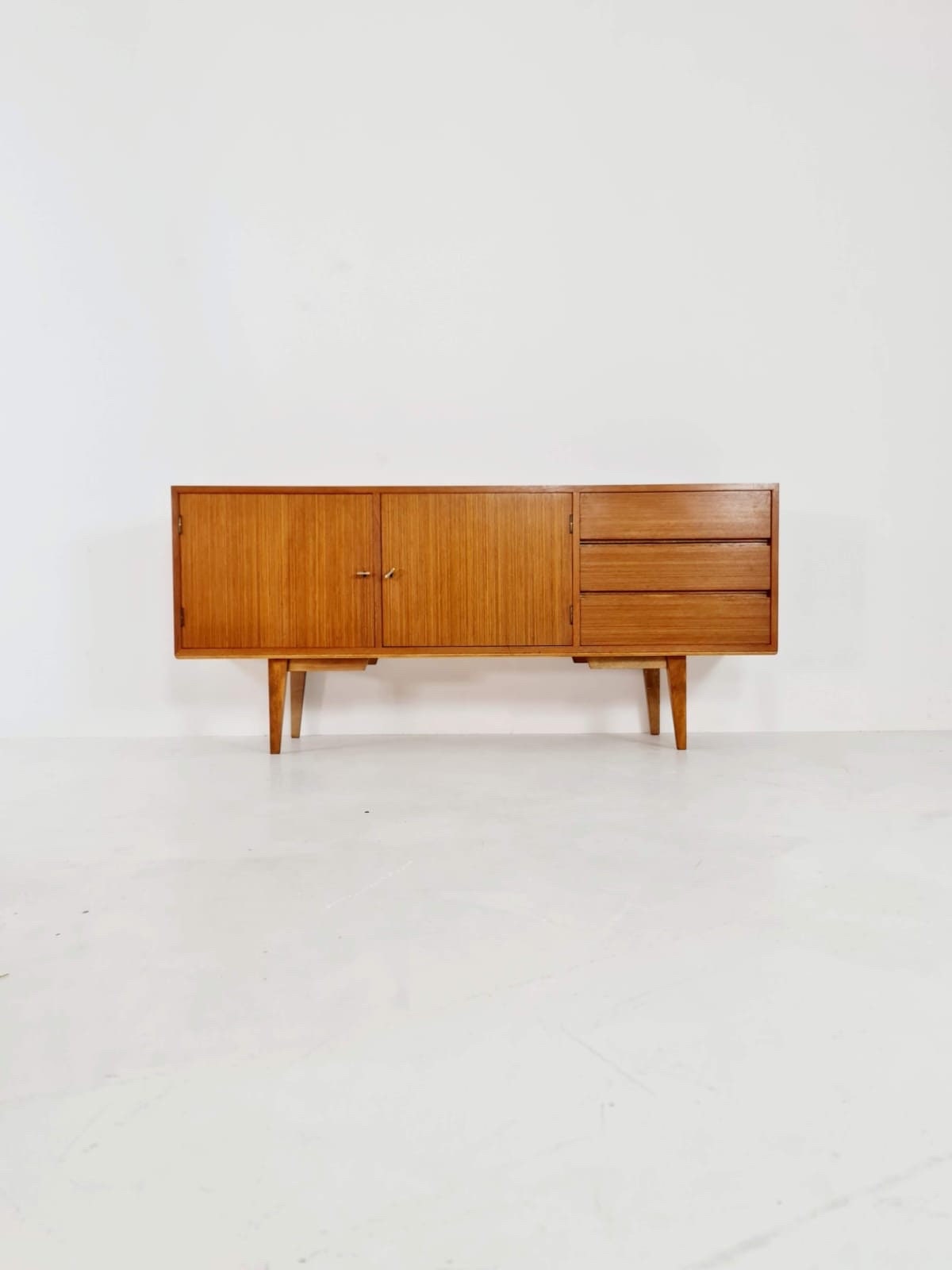 Mid Century Modern German Teak Sideboard by Möbel Mann, 1960s