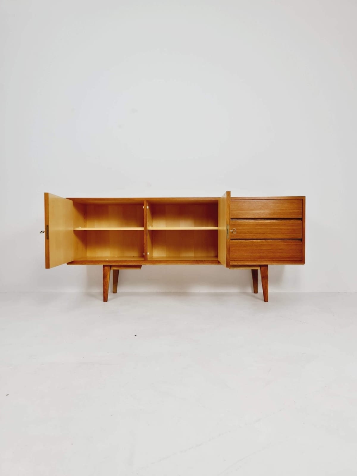Mid Century Modern German Teak Sideboard by Möbel Mann, 1960s