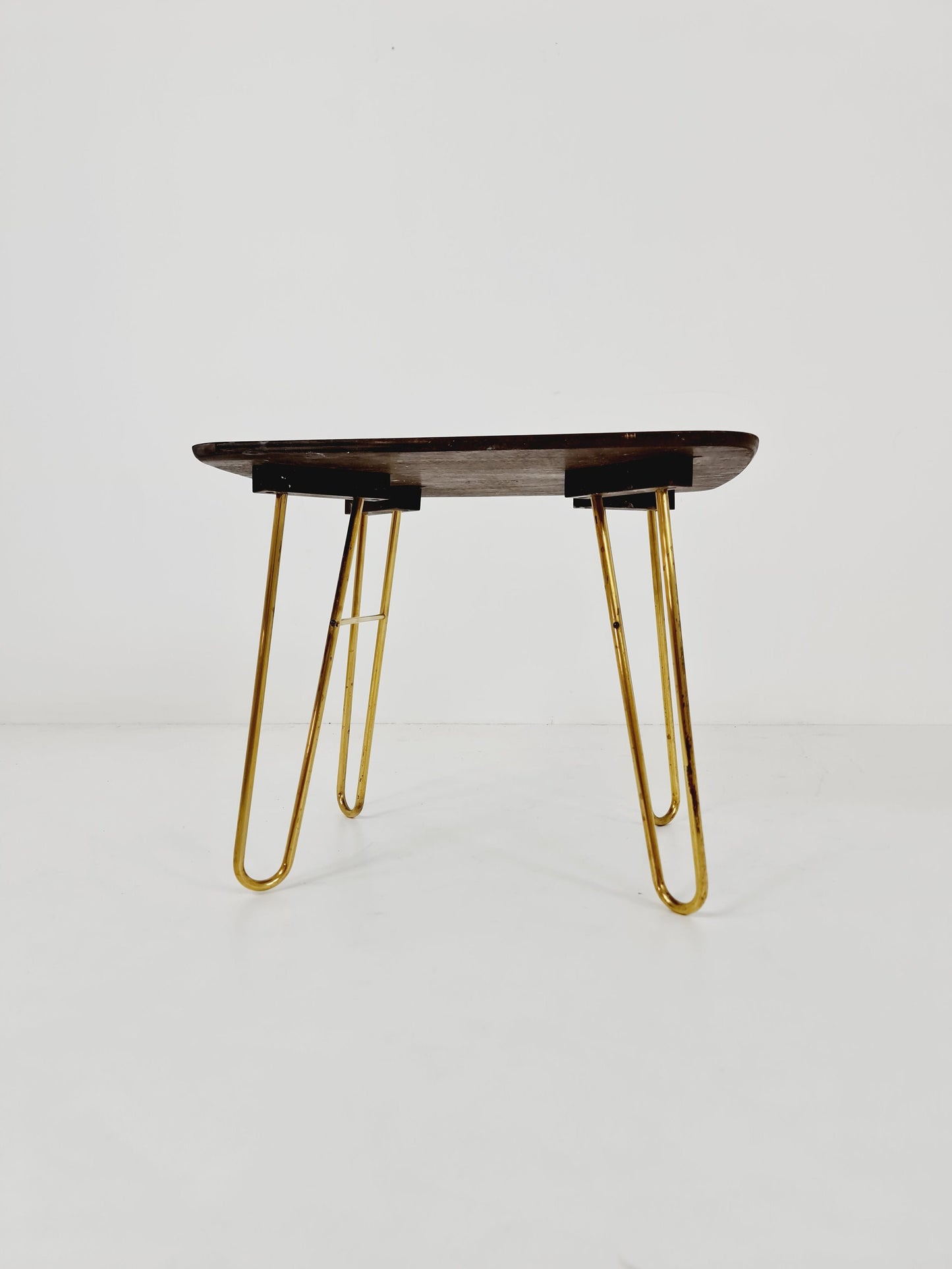 Rare brass German vintage coffee table By Else Möbel, 1950s