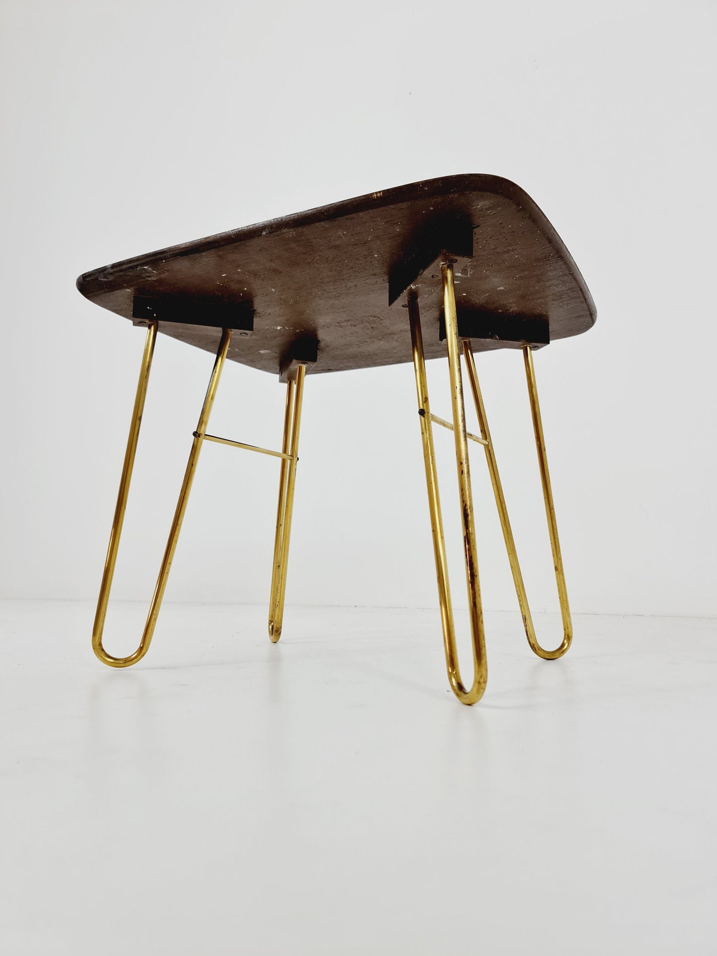 Rare brass German vintage coffee table By Else Möbel, 1950s