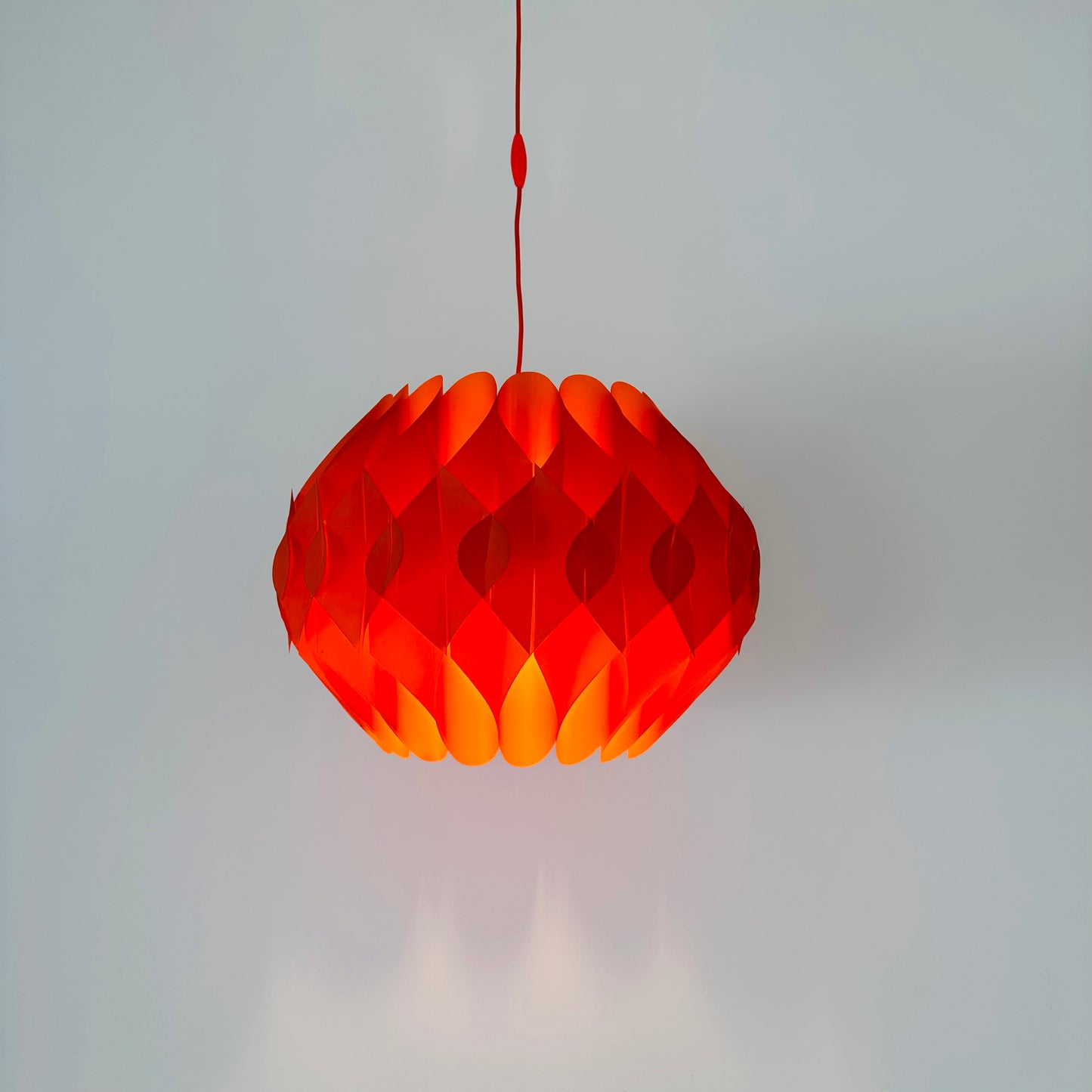 Spaceage orange Butterfly xl size Pendant Lamp by Lars Schiøler for Hoyrup, 1960s , Denmark