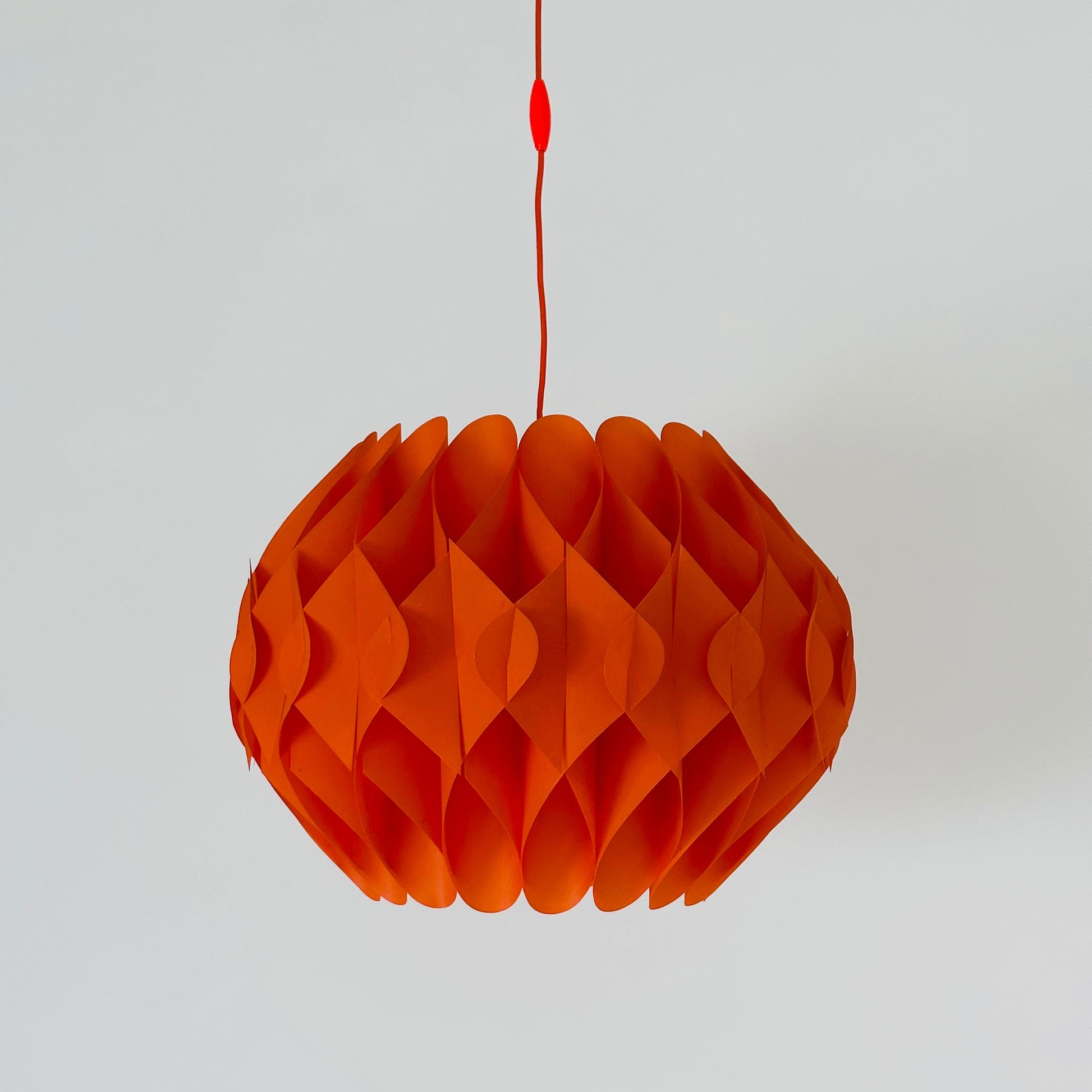 Spaceage orange Butterfly xl size Pendant Lamp by Lars Schiøler for Hoyrup, 1960s , Denmark