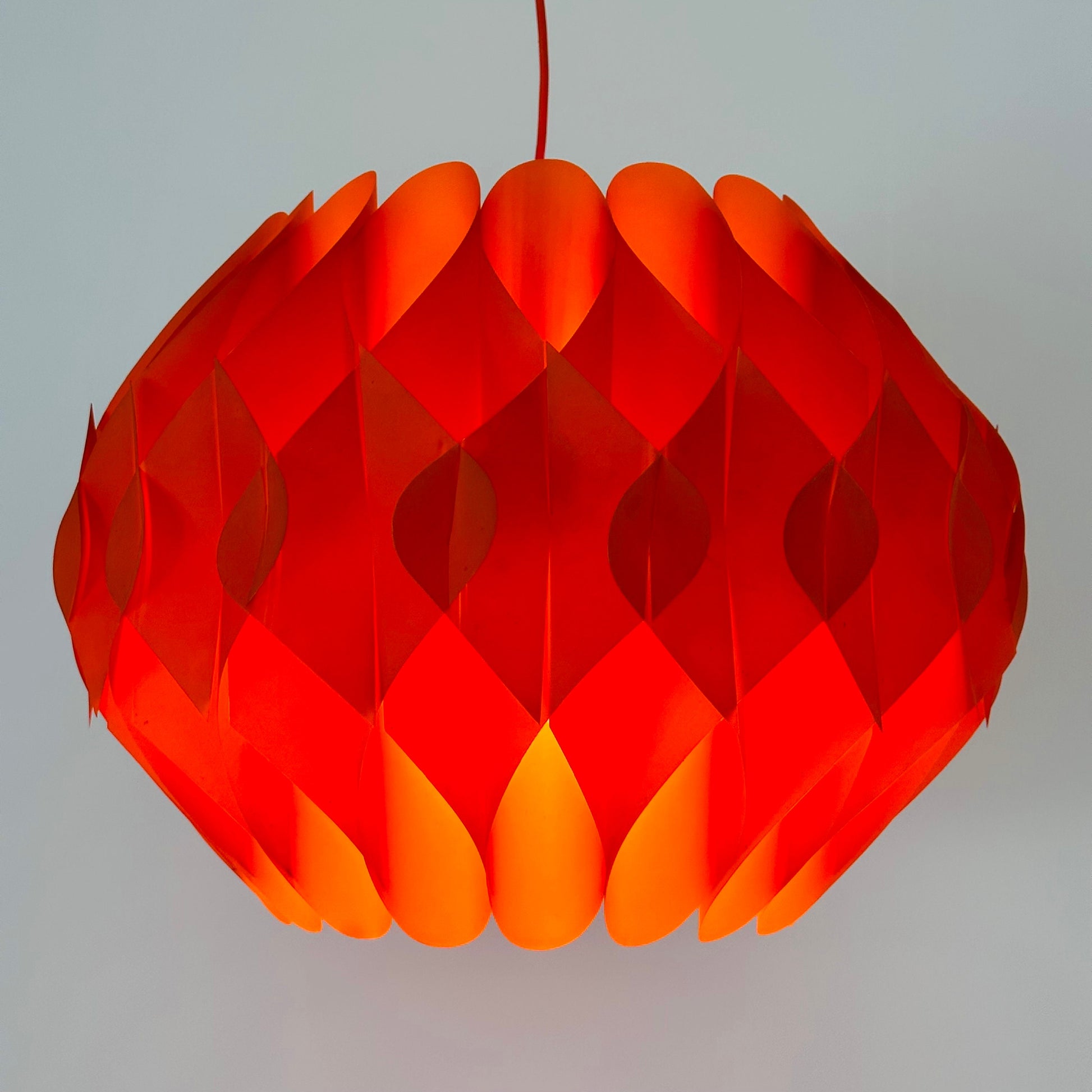 Spaceage orange Butterfly xl size Pendant Lamp by Lars Schiøler for Hoyrup, 1960s , Denmark