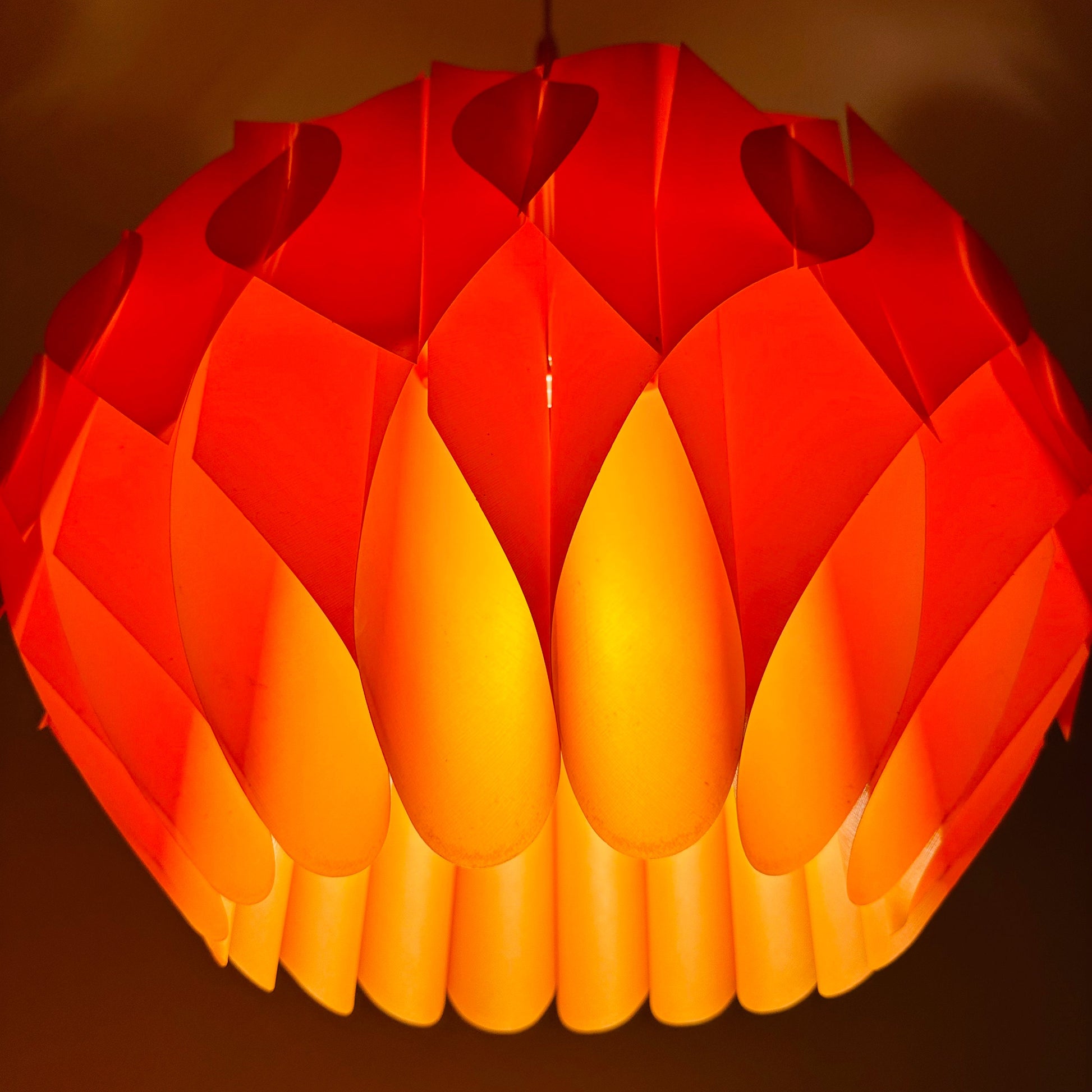 Spaceage orange Butterfly xl size Pendant Lamp by Lars Schiøler for Hoyrup, 1960s , Denmark