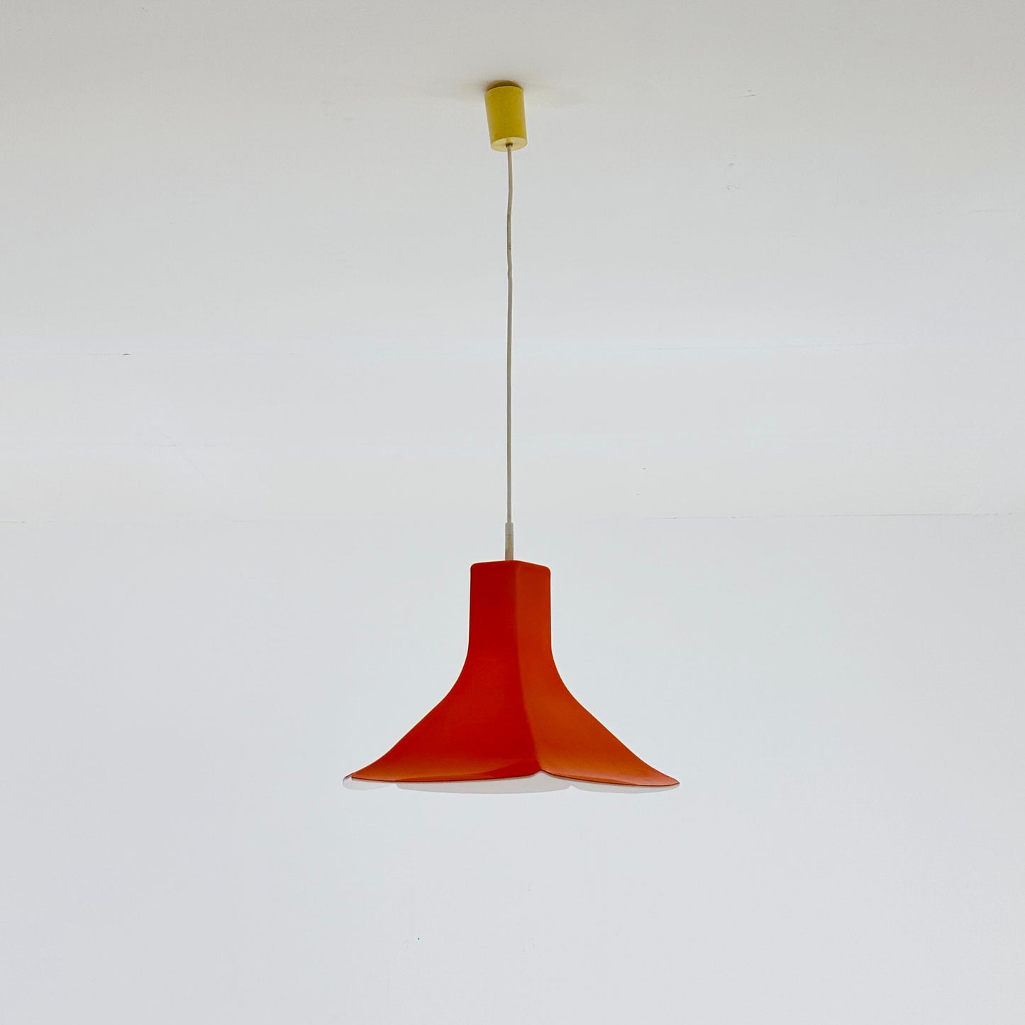 Space age orange pendant lamp flower model Germany. 1970