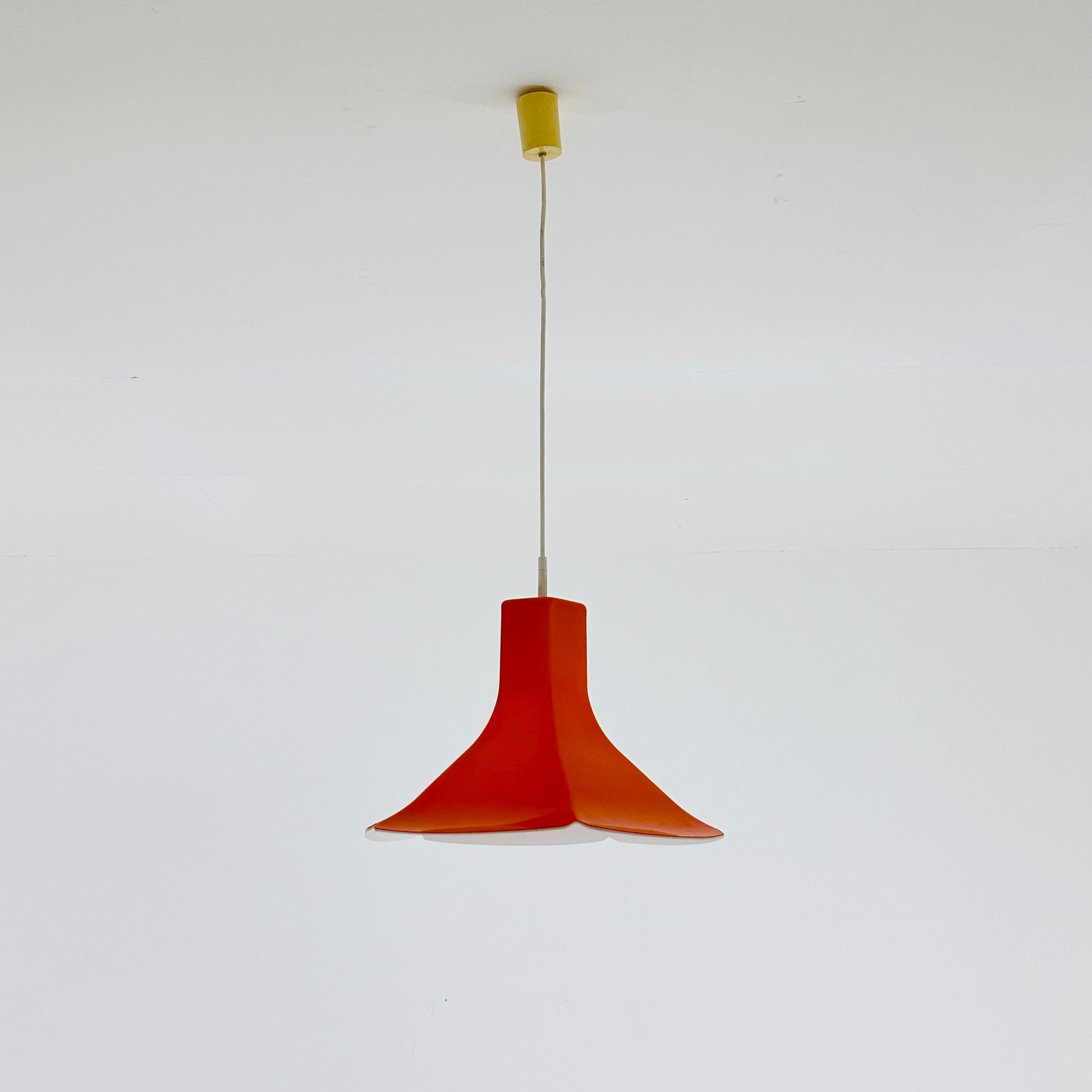 Space age orange pendant lamp flower model Germany. 1970