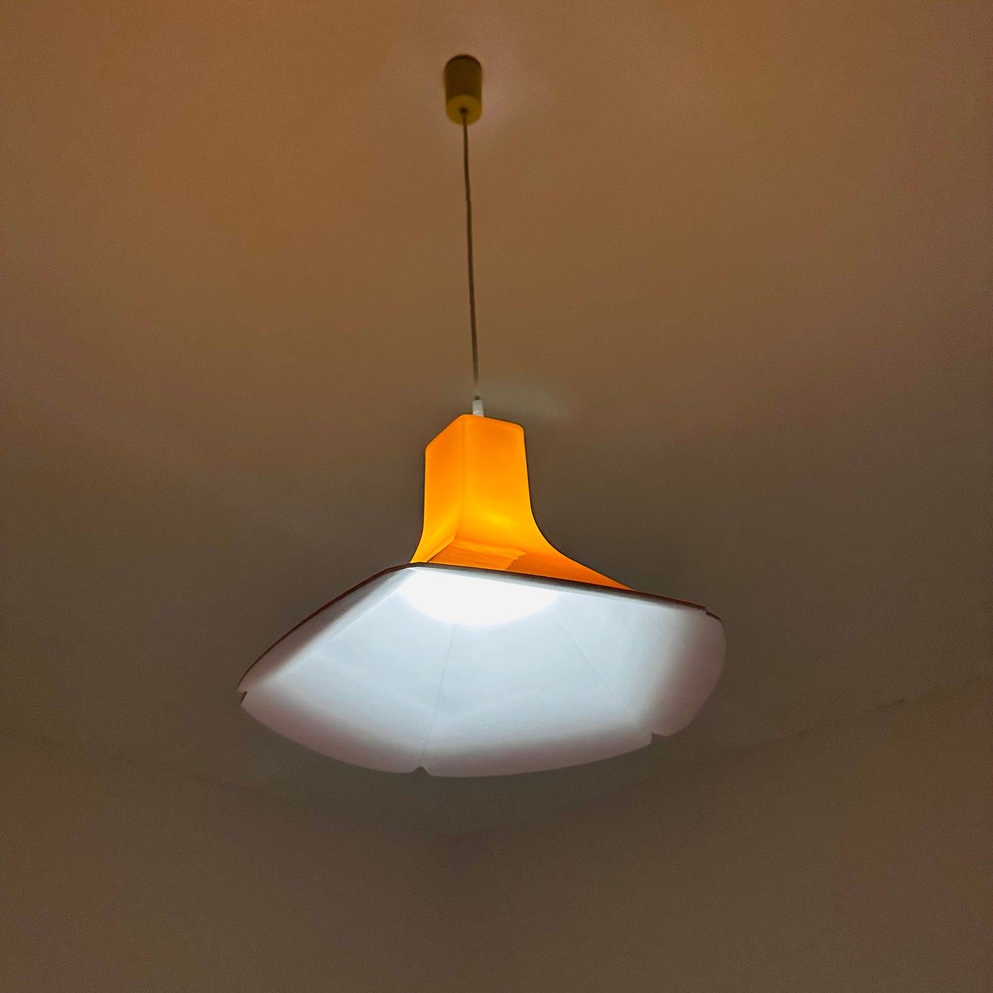 Space age orange pendant lamp flower model Germany. 1970