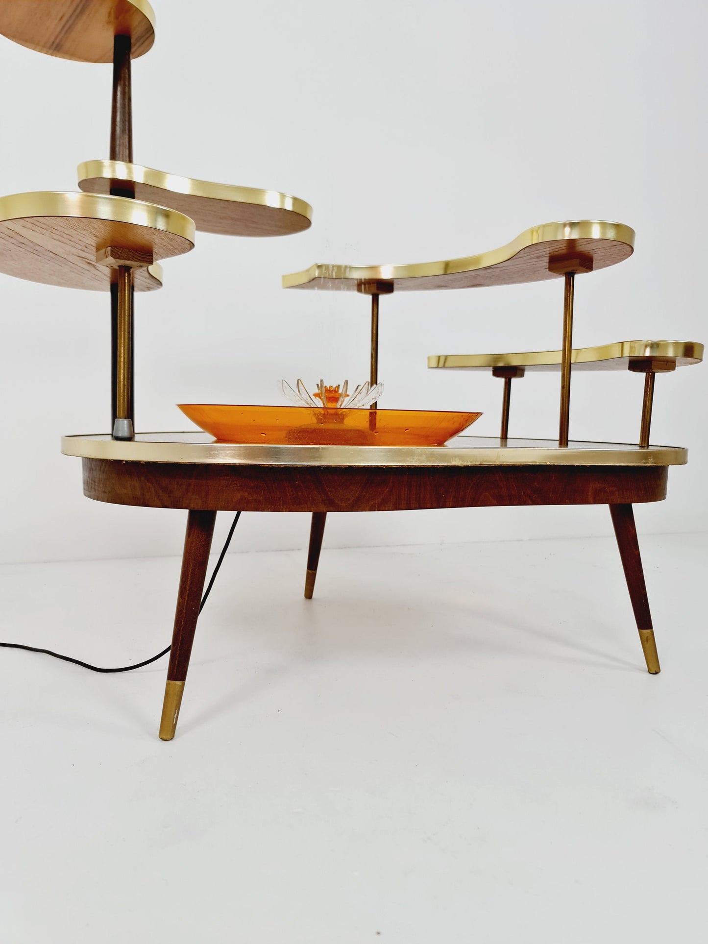 Rare Mid century Large German Plant Stand with fountain colorful Minimalist Plant Stand by Friwa west germany, 1960s