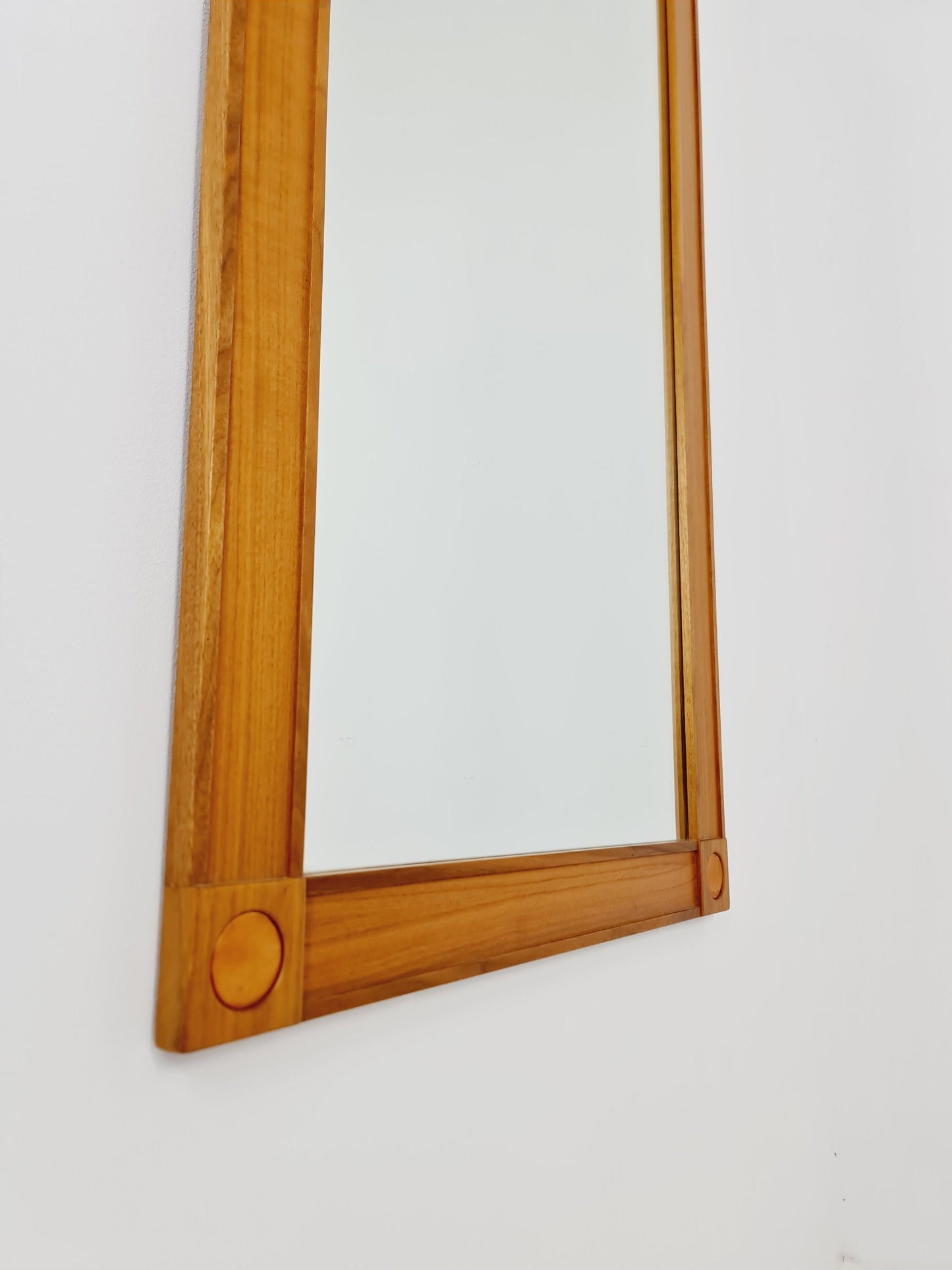 Big Teak Swidish mid-century Modern wall-mounted mirror By AB Nybrofabriken, 1960s