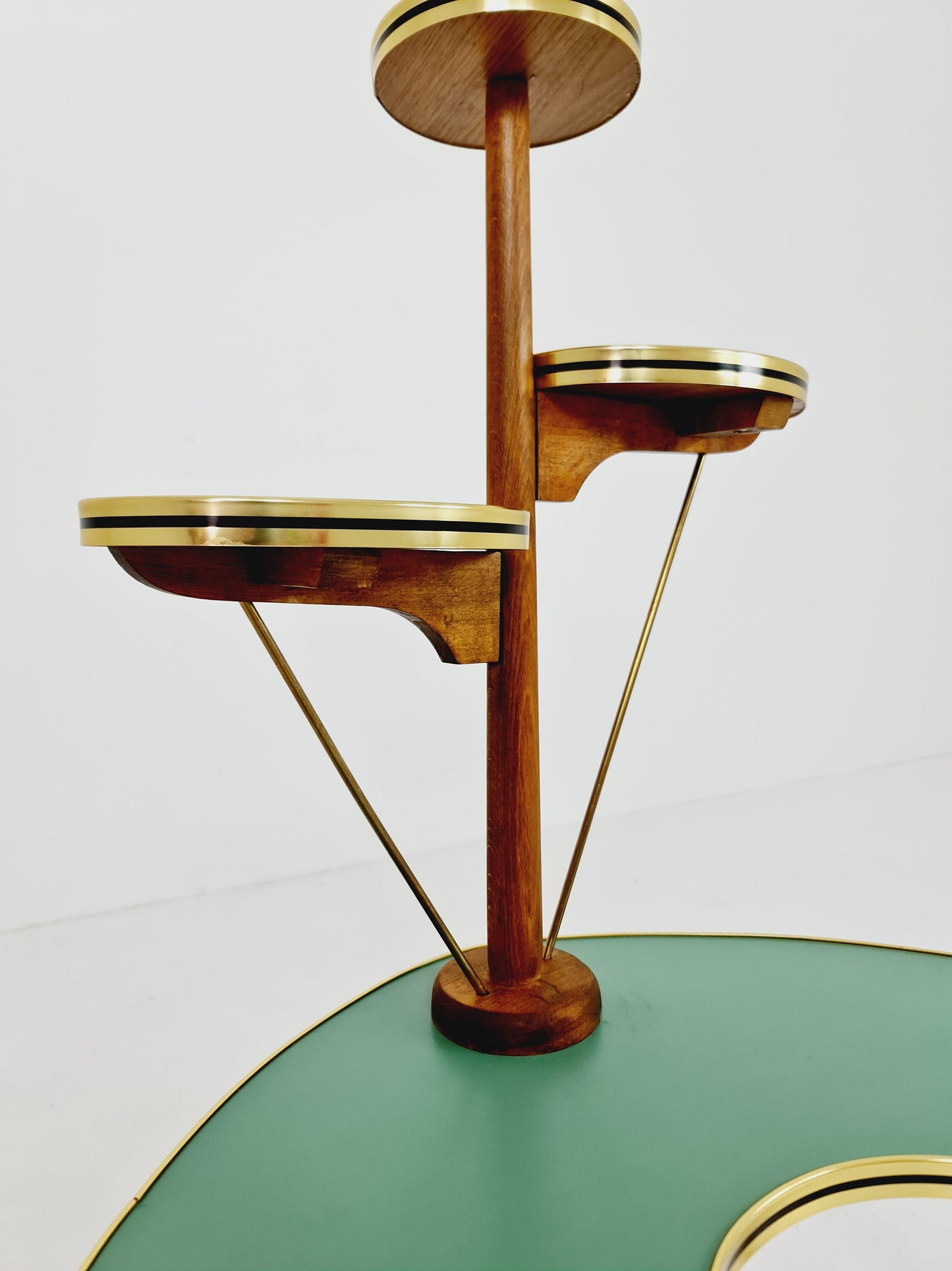 Rare Large German Plant Stand, Colorful Vintage Mid-Century Minimalist Indoor Plant Stand Side Table Retro flower table, 1950s