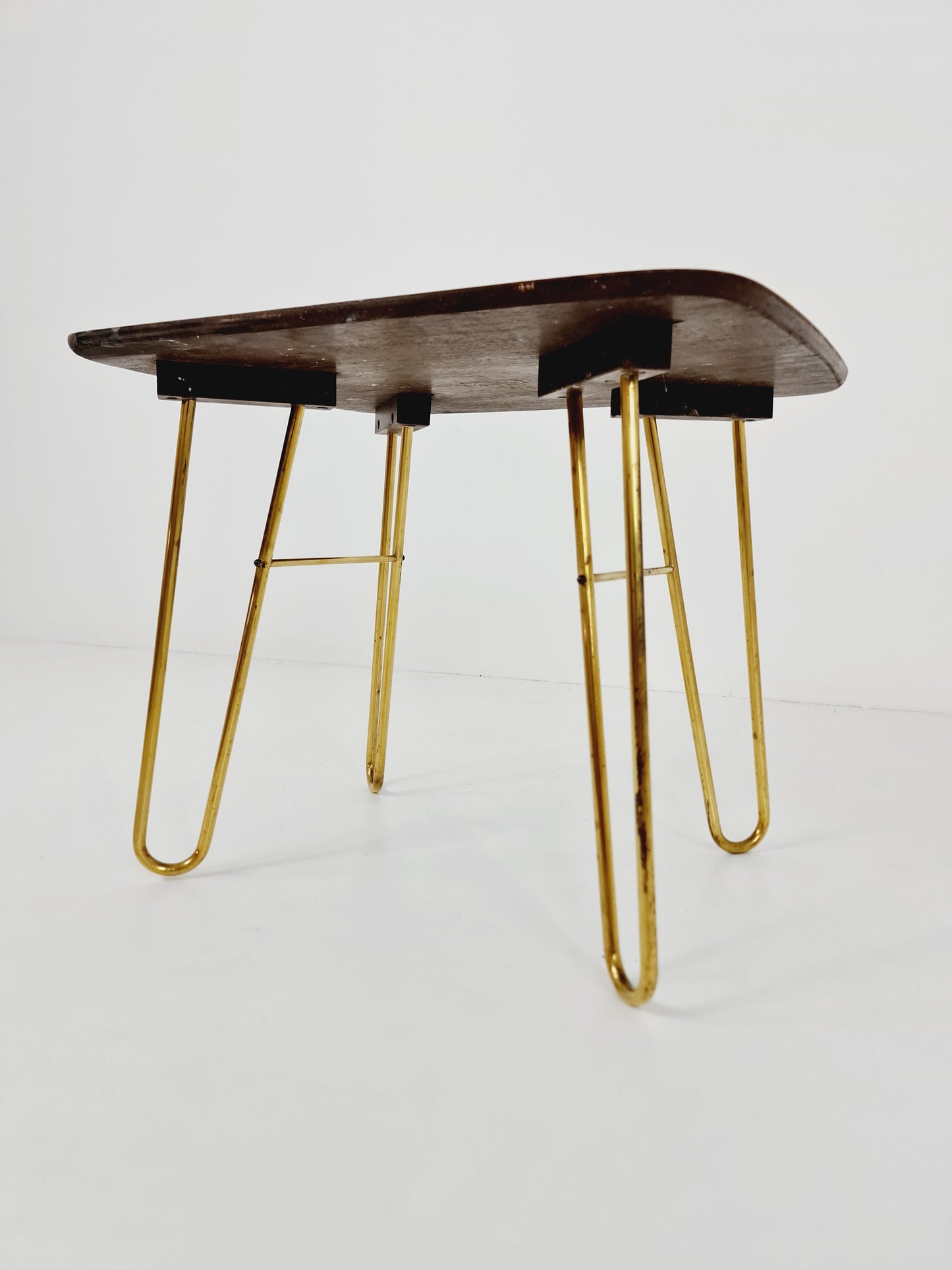 Rare brass German vintage coffee table By Else Möbel, 1950s