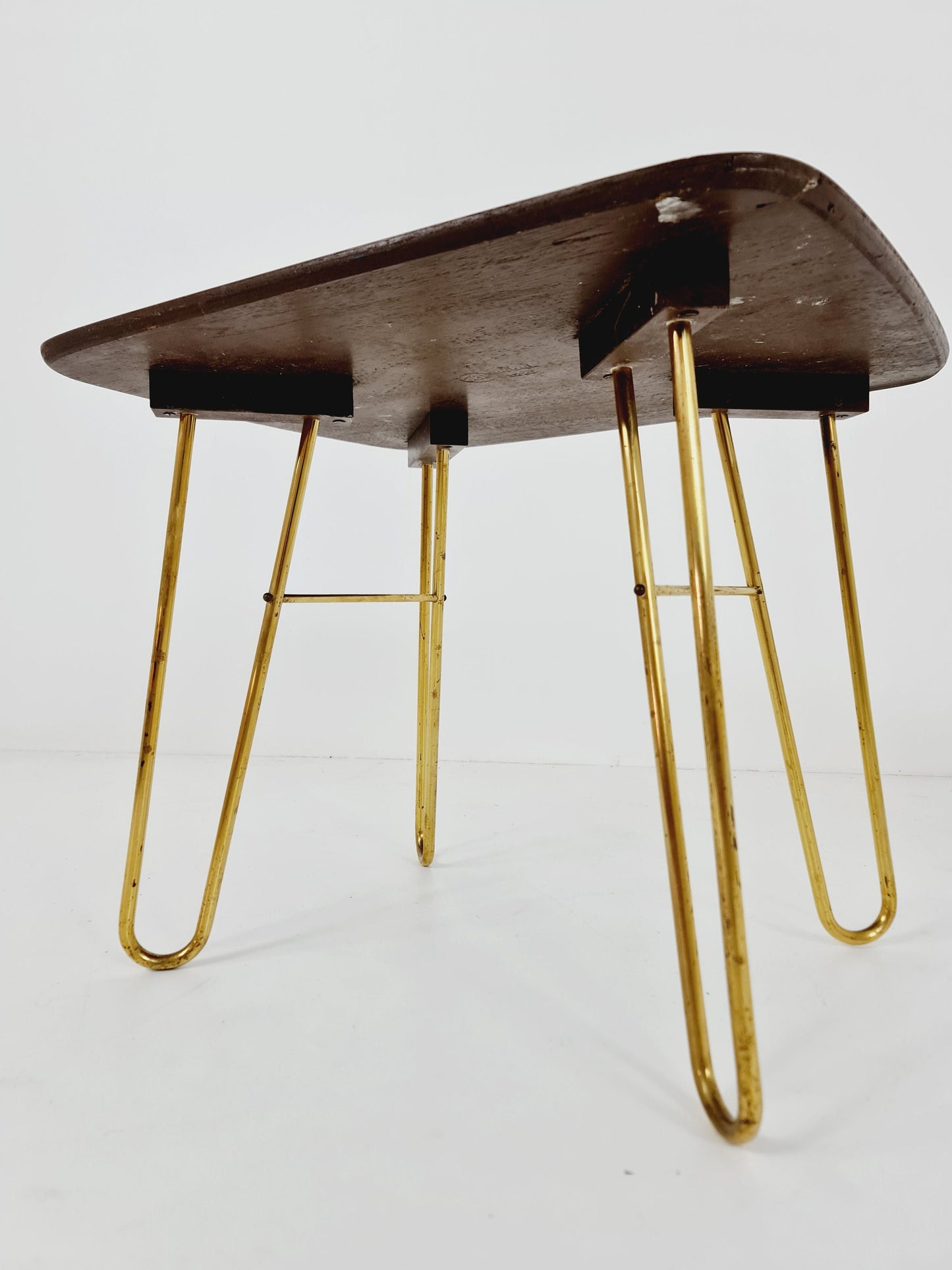 Rare brass German vintage coffee table By Else Möbel, 1950s