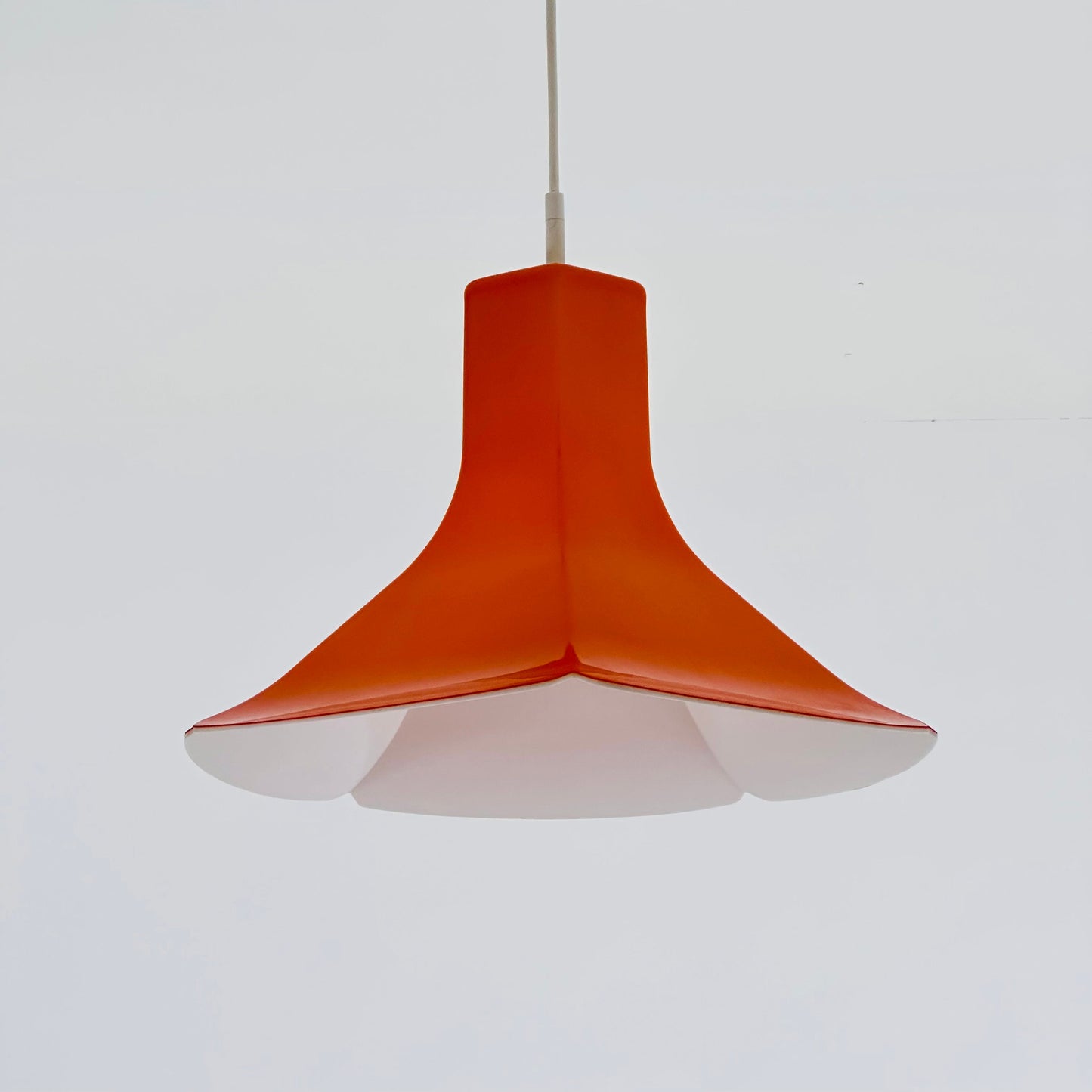 Space age orange pendant lamp flower model Germany. 1970