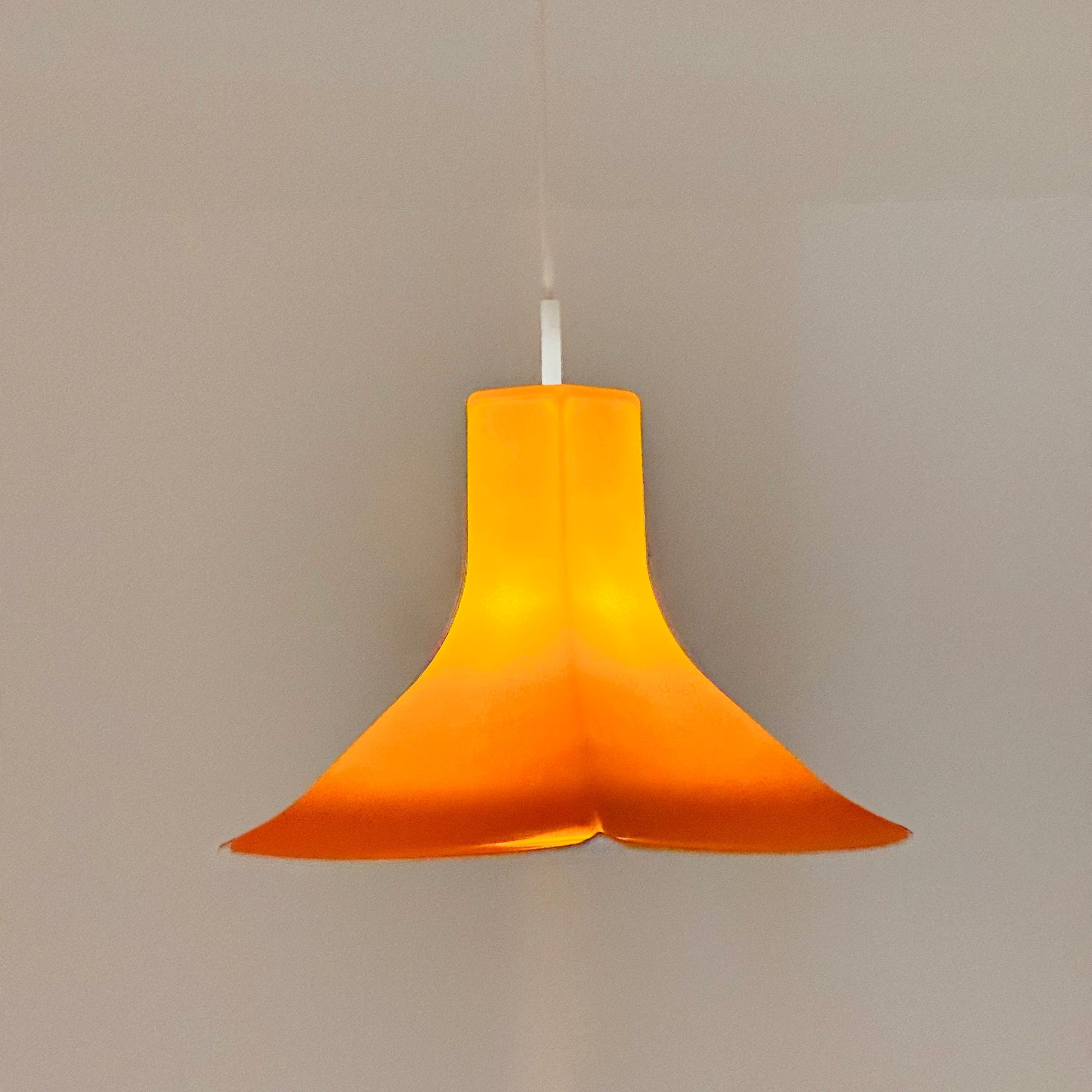 Space age orange pendant lamp flower model Germany. 1970