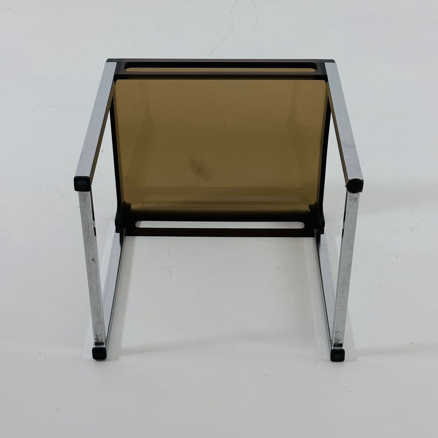 Vintage prisunic brown plastic sidetable by Marc Berthier 1907s space age