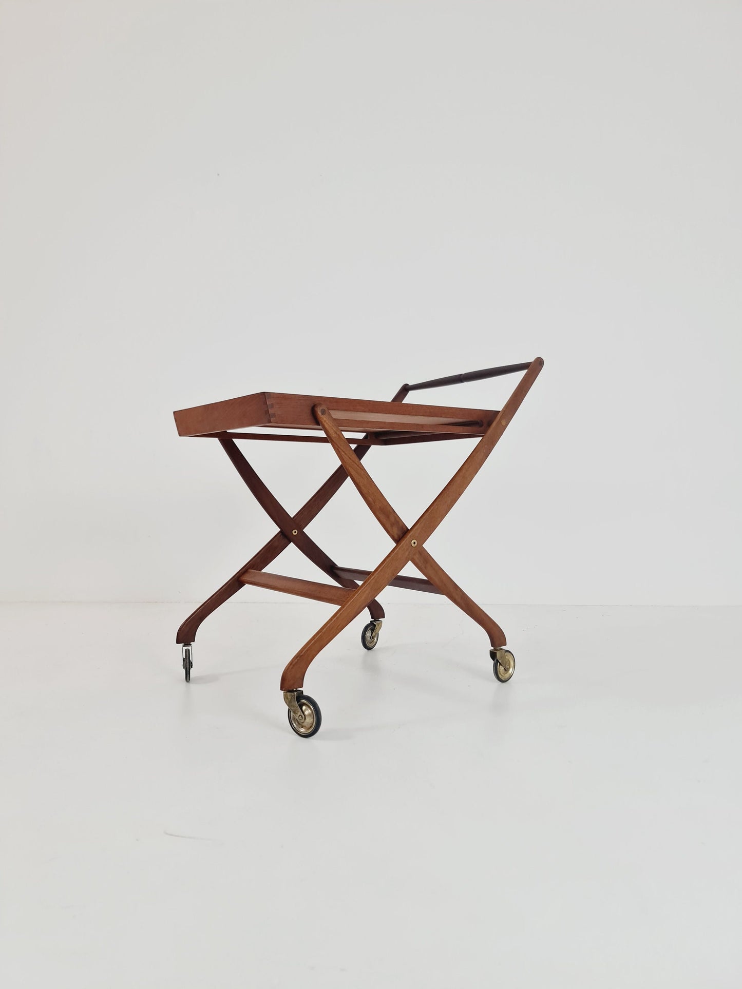 Vintage mid century danish Folding in solid Teak & Oak trolley 1960s