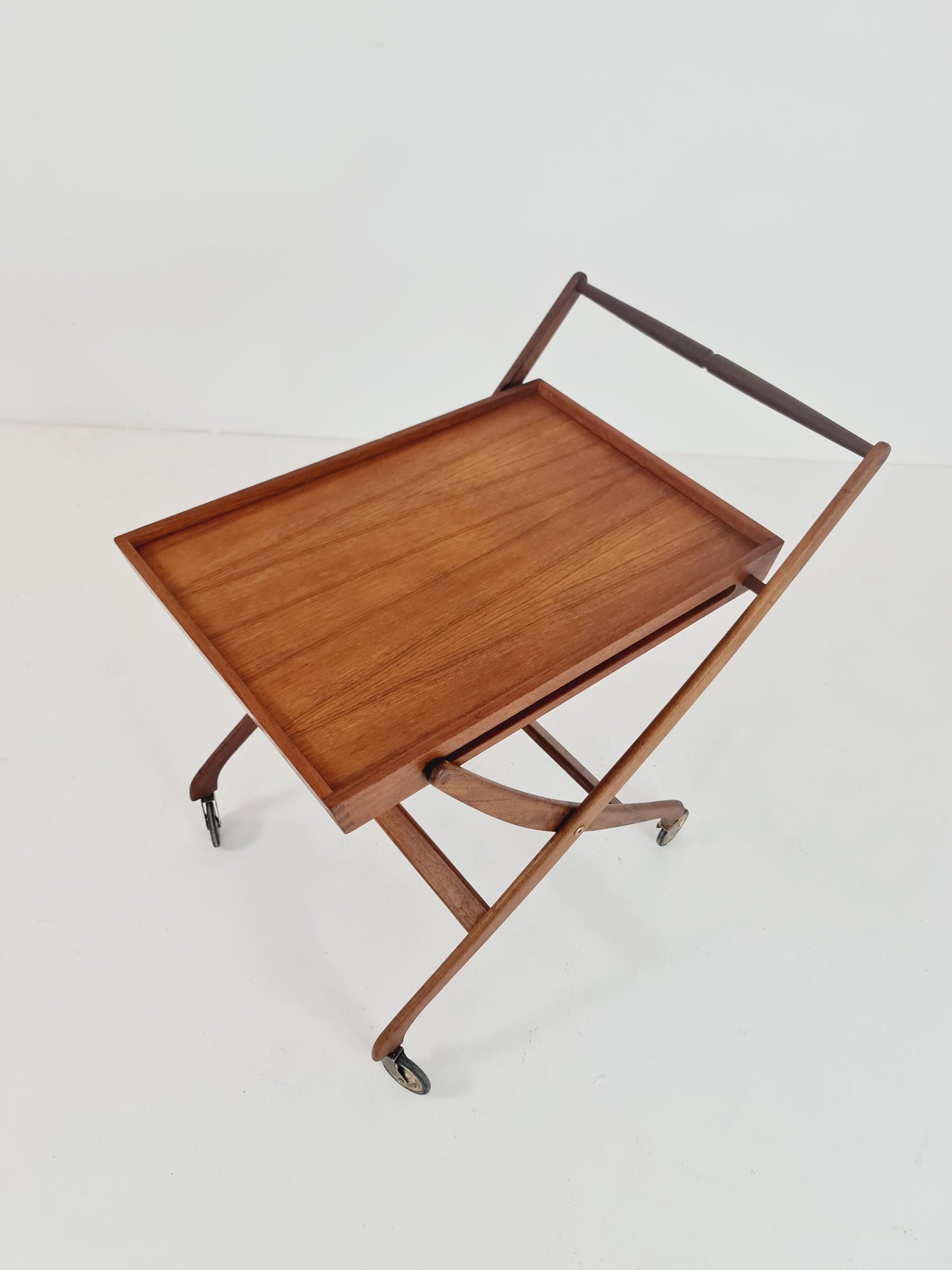 Vintage mid century danish Folding in solid Teak & Oak trolley 1960s
