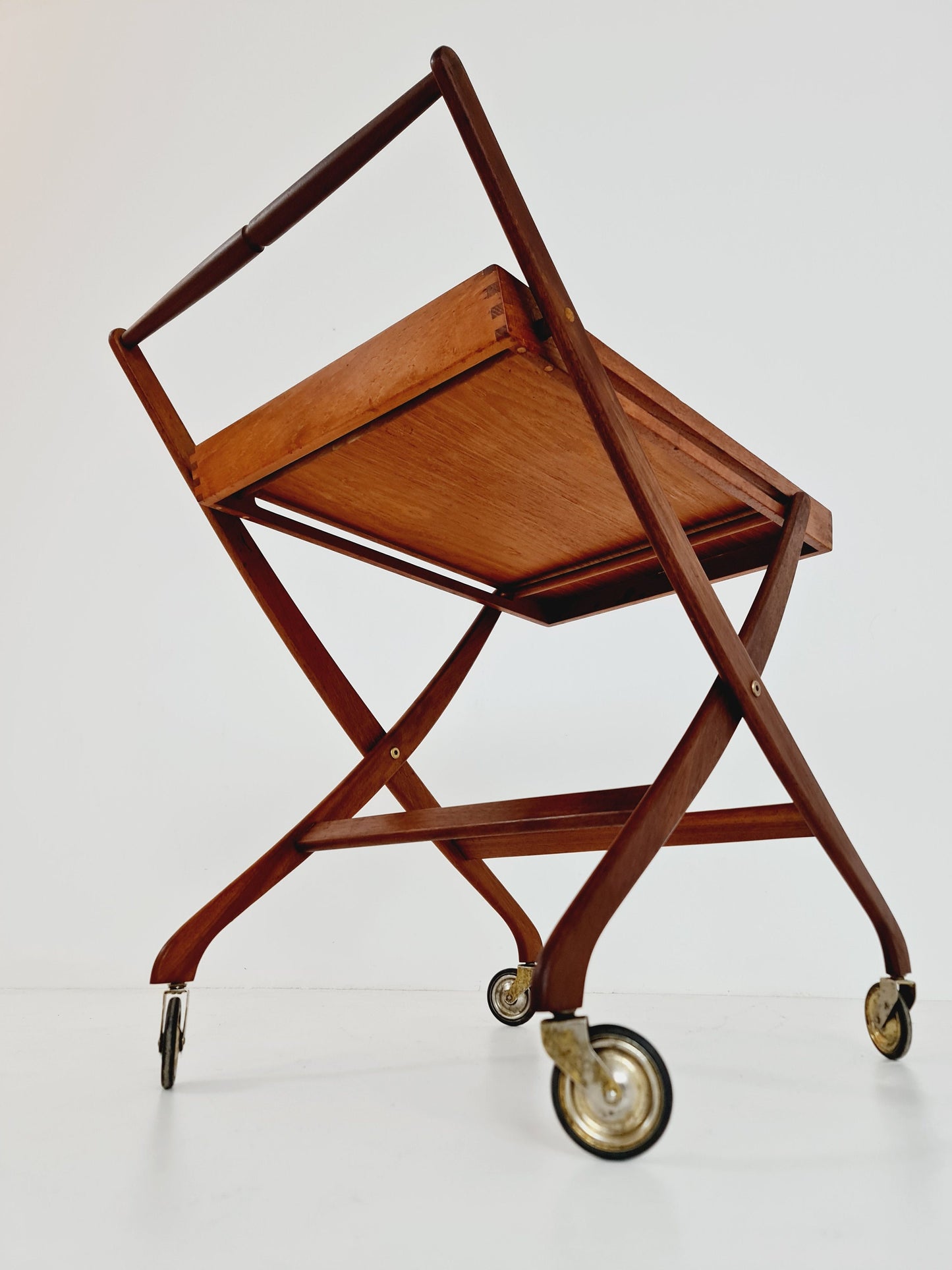 Vintage mid century danish Folding in solid Teak & Oak trolley 1960s