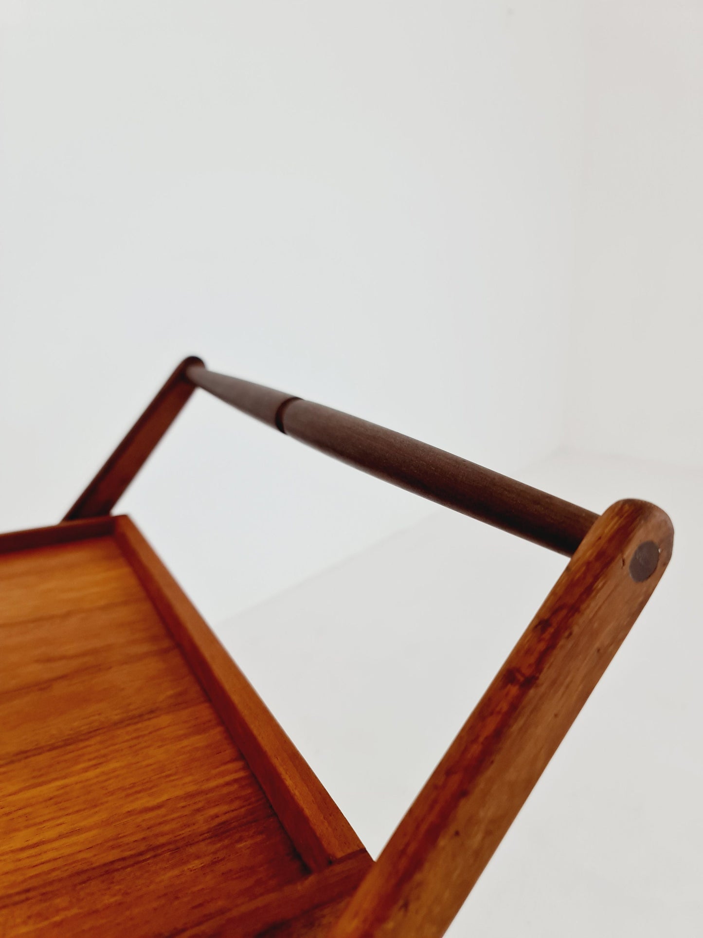 Vintage mid century danish Folding in solid Teak & Oak trolley 1960s