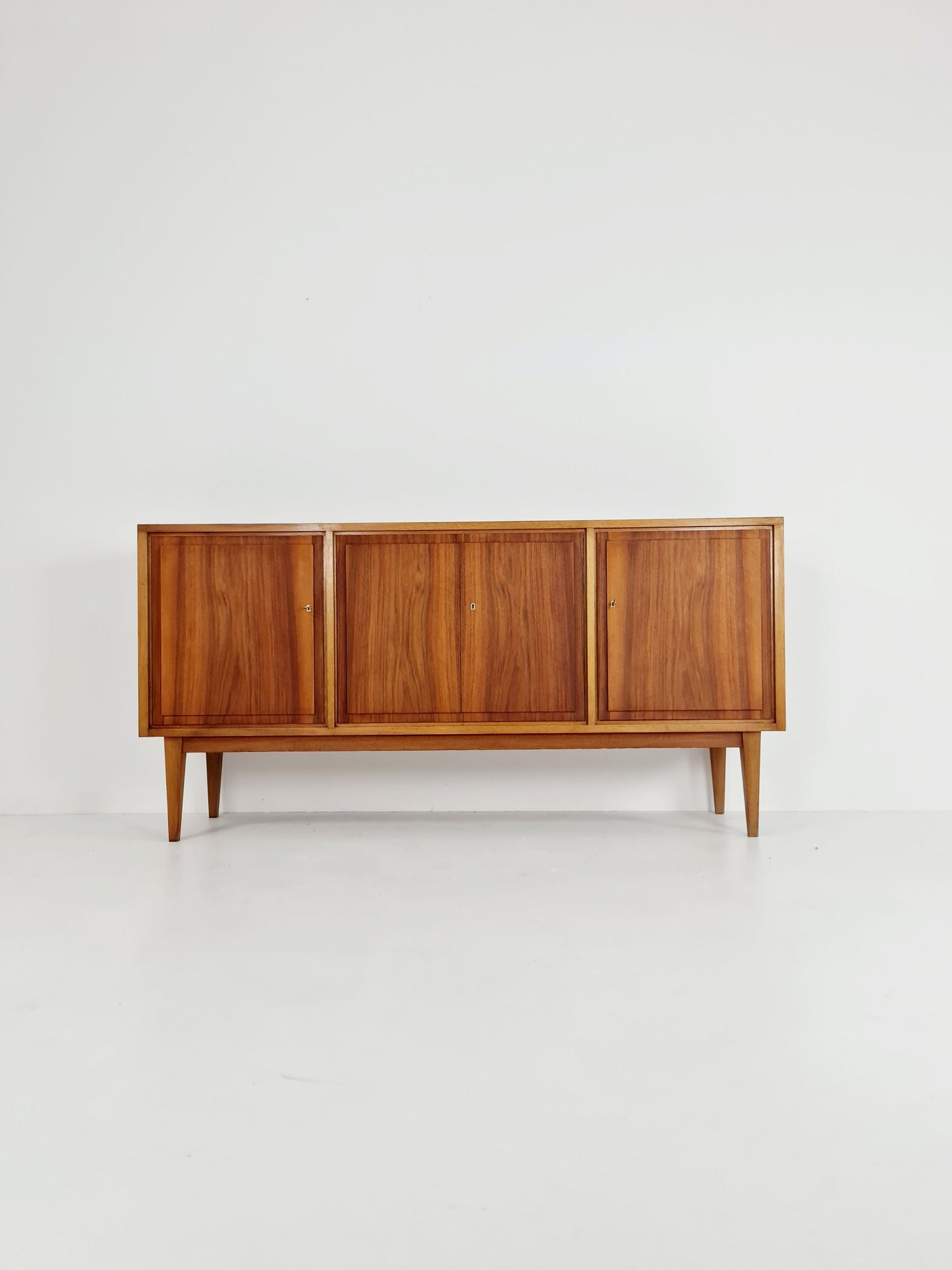 Mid Century Modern German Solid walnut Sideboard 1960s