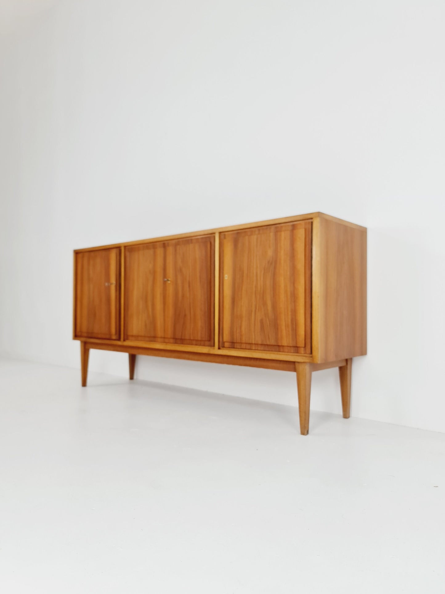 Mid Century Modern German Solid walnut Sideboard 1960s
