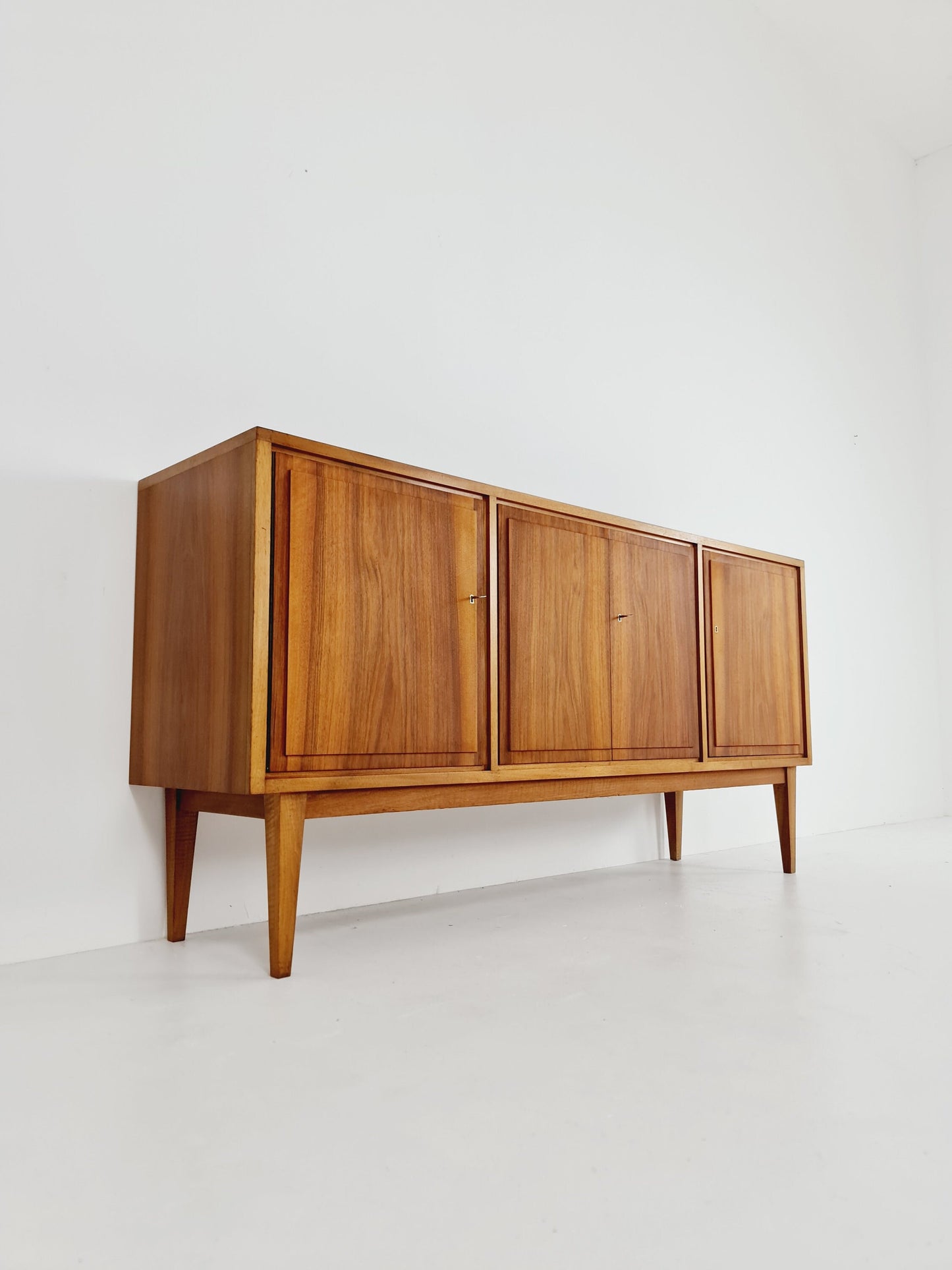 Mid Century Modern German Solid walnut Sideboard 1960s