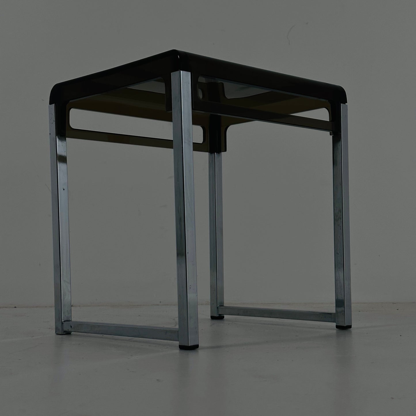 Vintage prisunic brown plastic sidetable by Marc Berthier 1907s space age