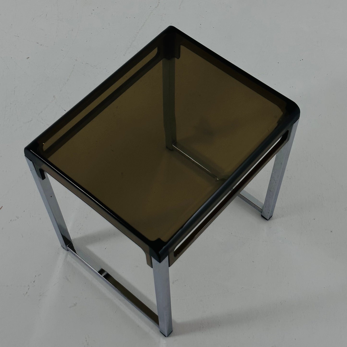 Vintage prisunic brown plastic sidetable by Marc Berthier 1907s space age