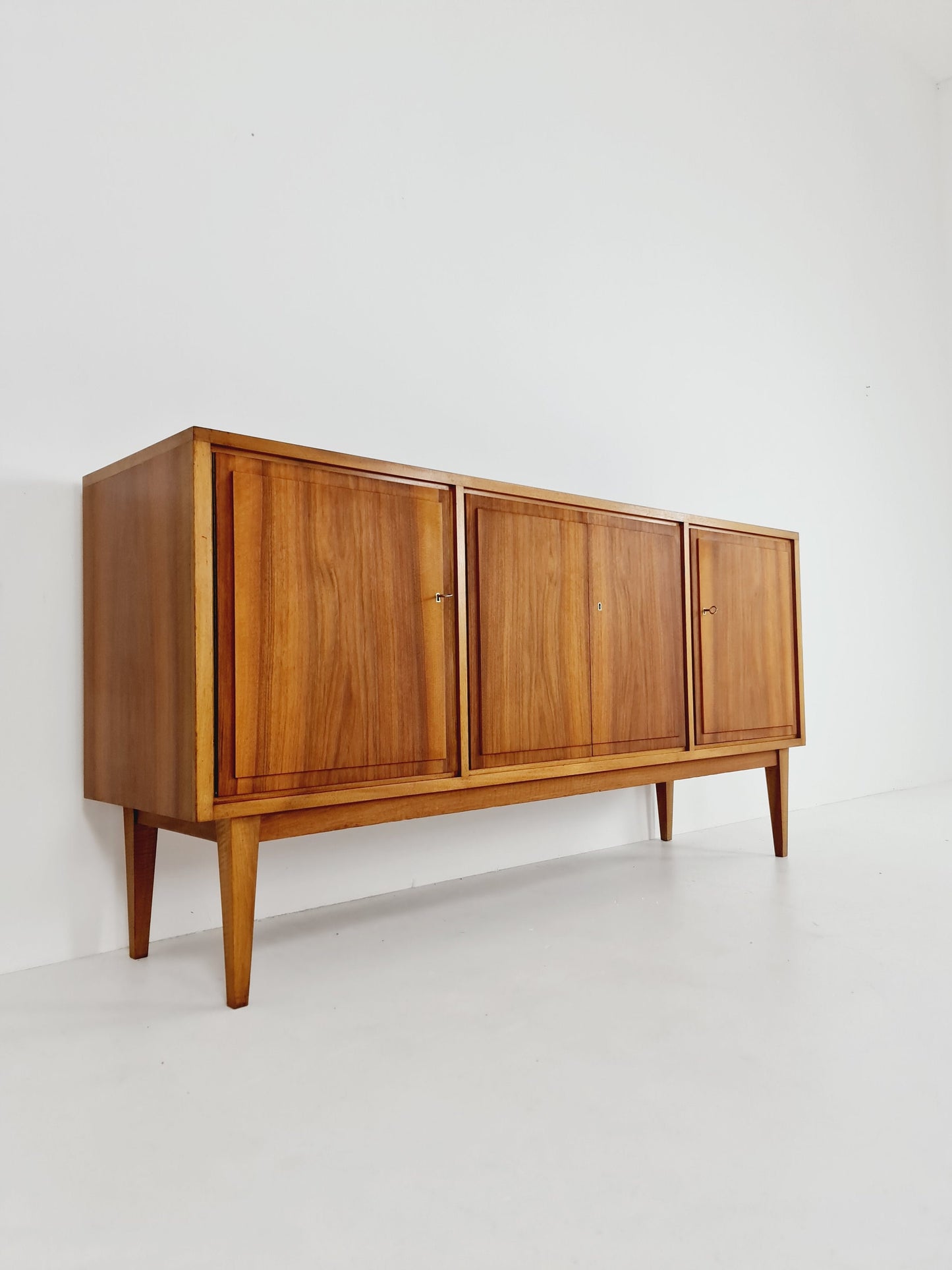 Mid Century Modern German Solid walnut Sideboard 1960s