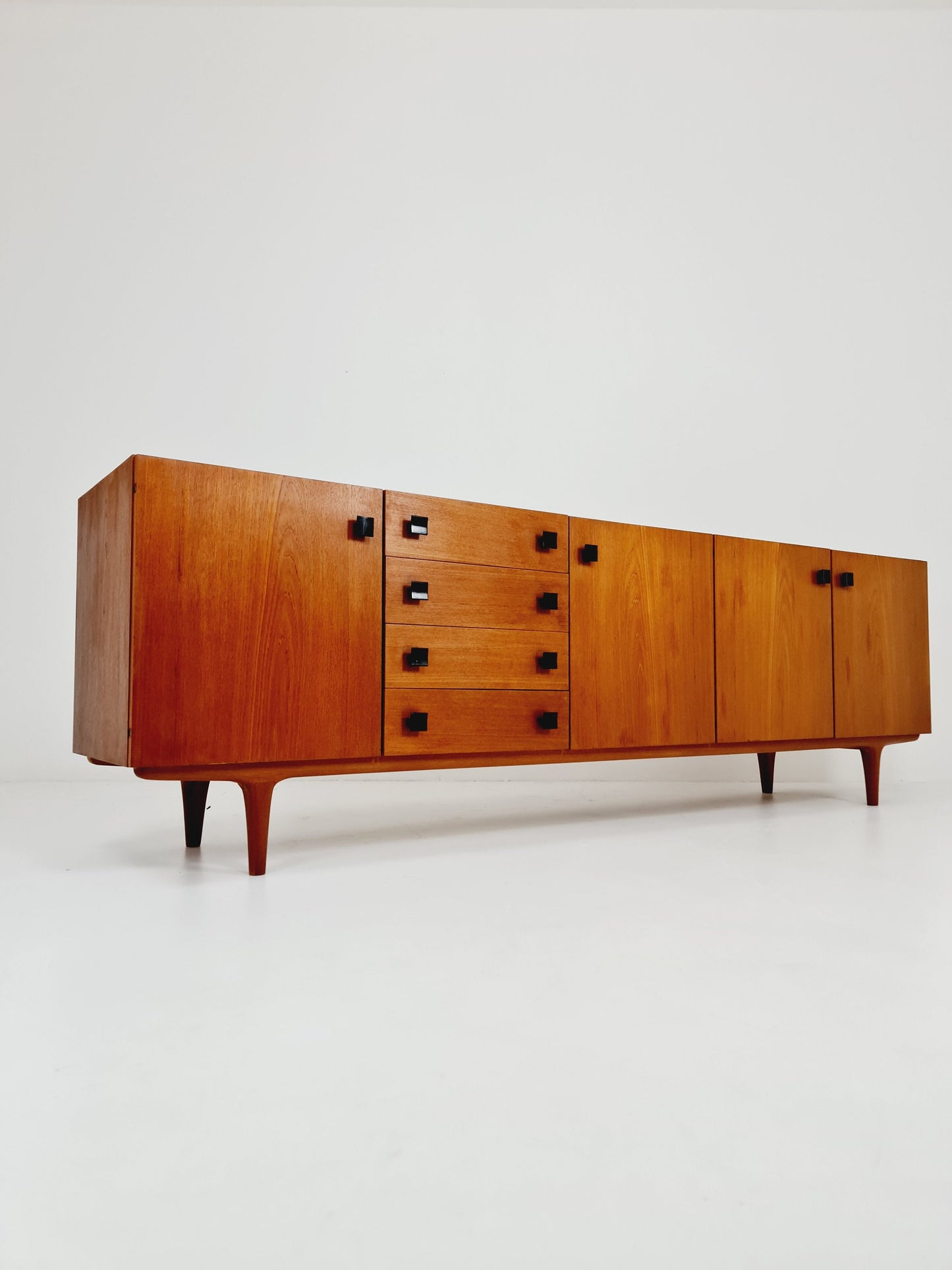 Long teak Danish Mid century Sideboard by IB Kofod Larsen,1960s
