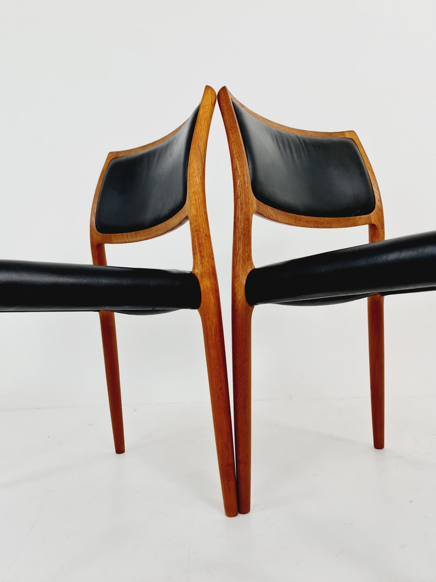 Vintage Danish teak dining charis by Niels Otto Møller Model 80, 1960s, set of 2