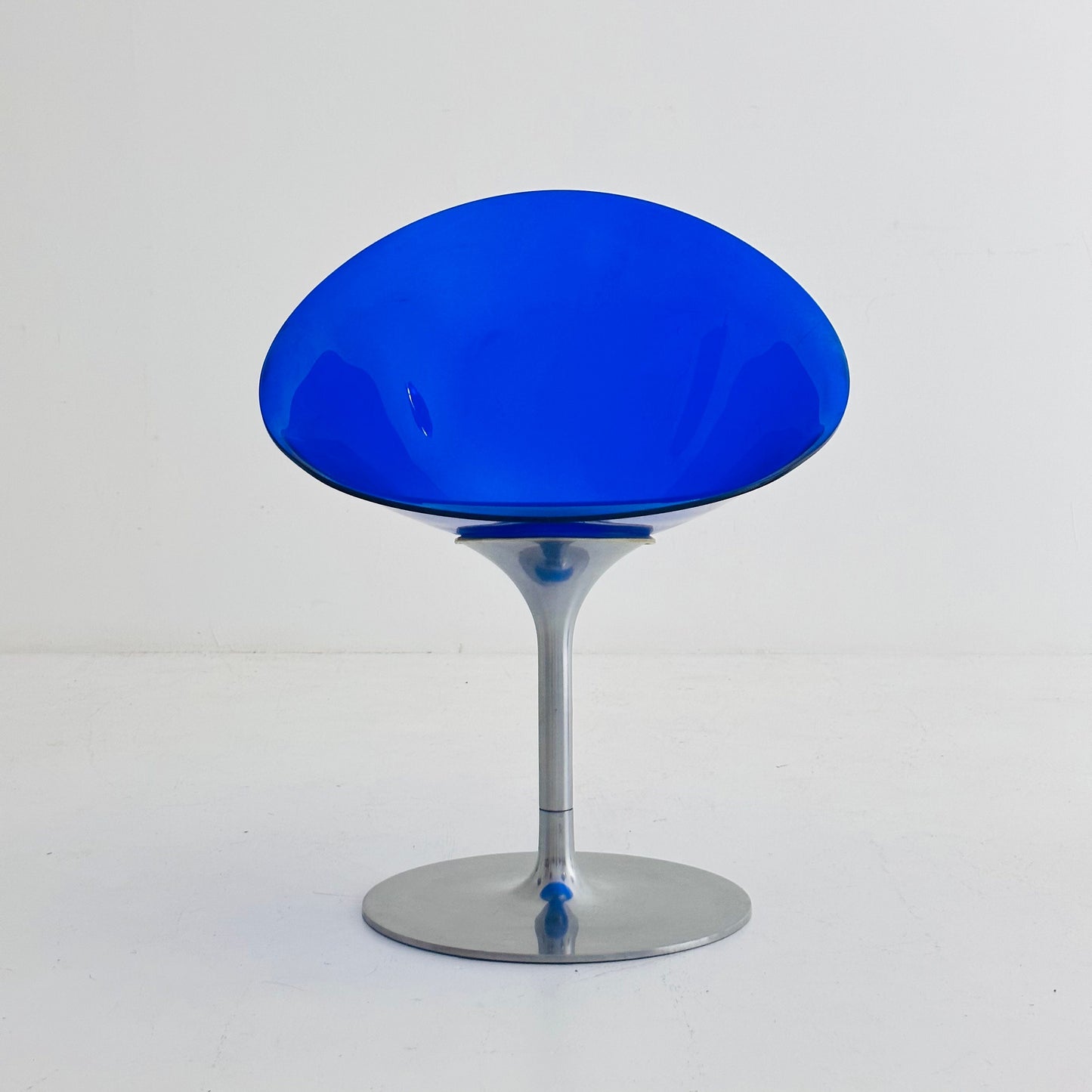 yellow Eros chair with aluminum swivel base by Philippe Starck for Kartell. Italy.