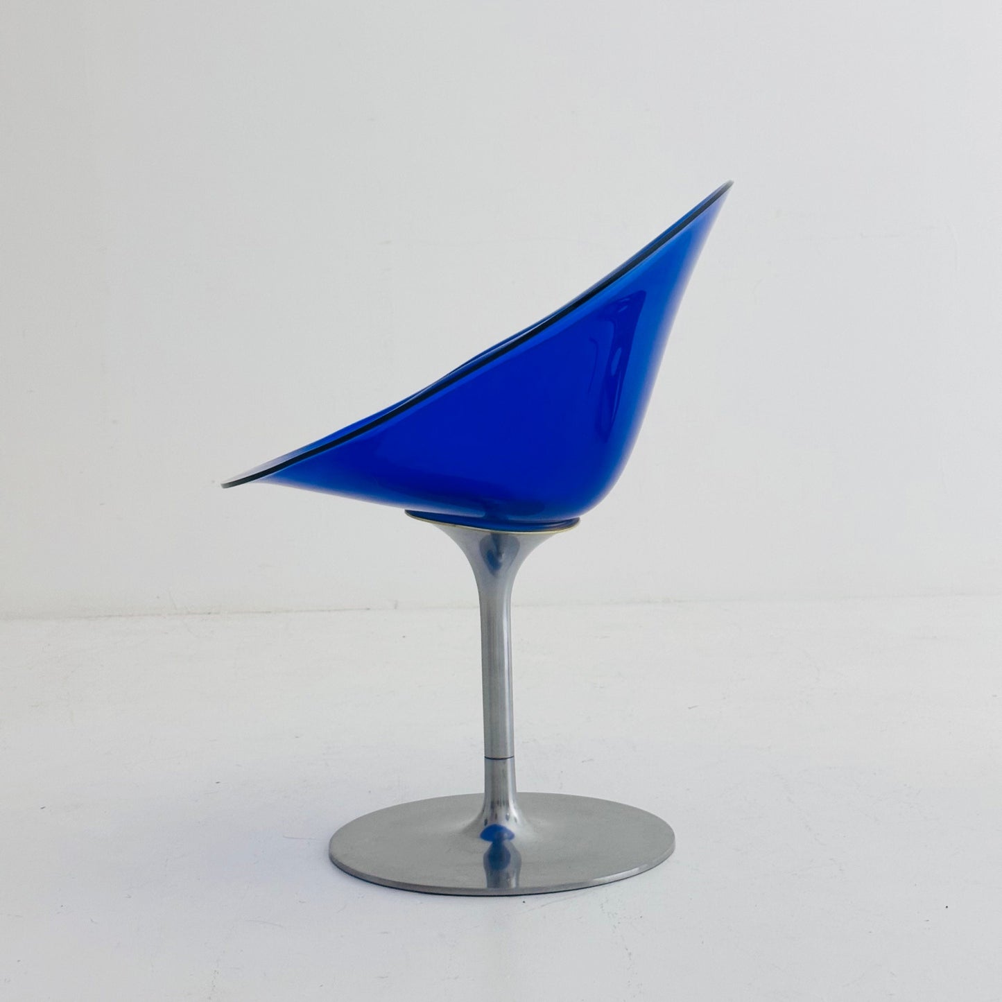 yellow Eros chair with aluminum swivel base by Philippe Starck for Kartell. Italy.