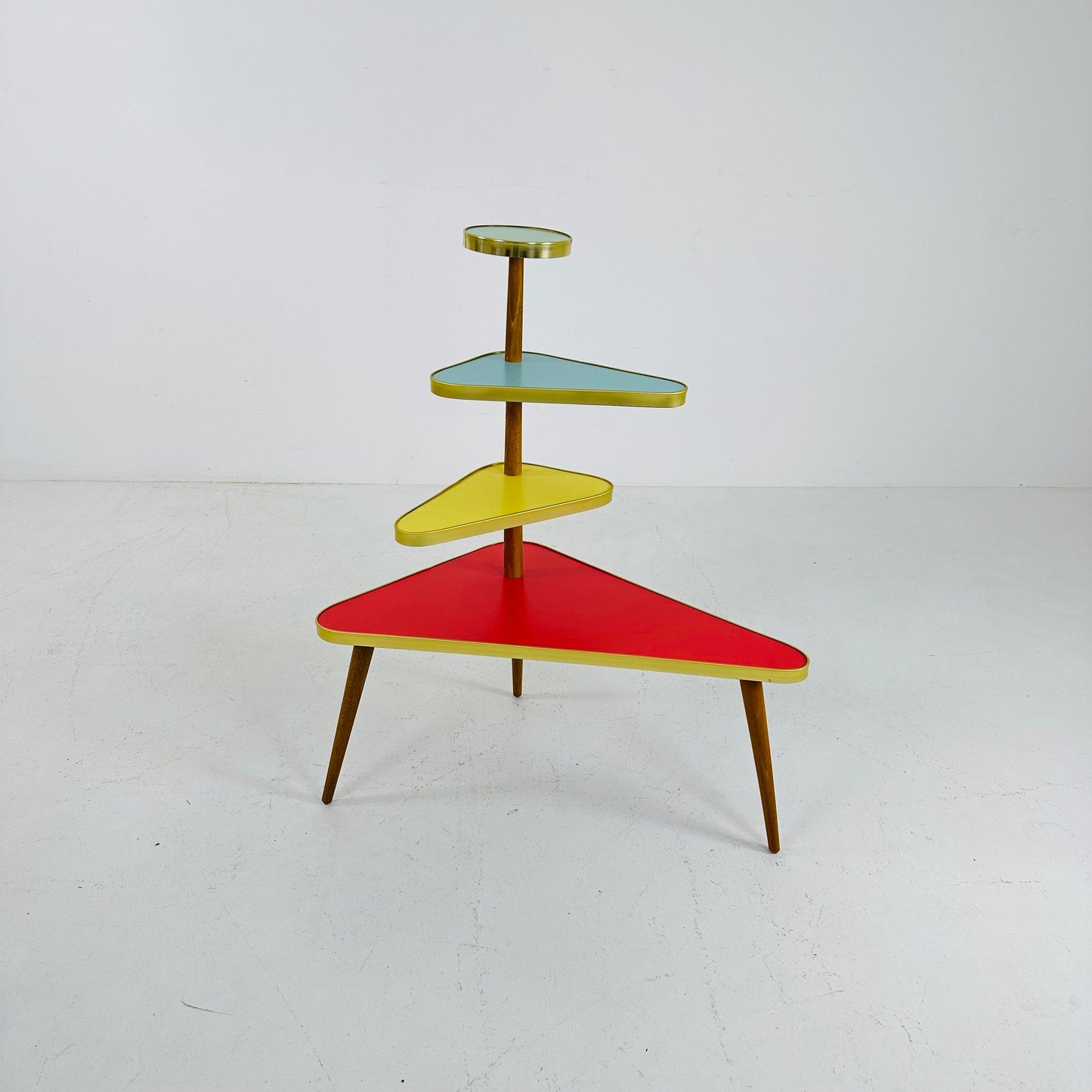 BIG German Plant Stand, Colorful Vintage Mid-Century Minimalist Indoor Plant Stand Side Table Retro flower table