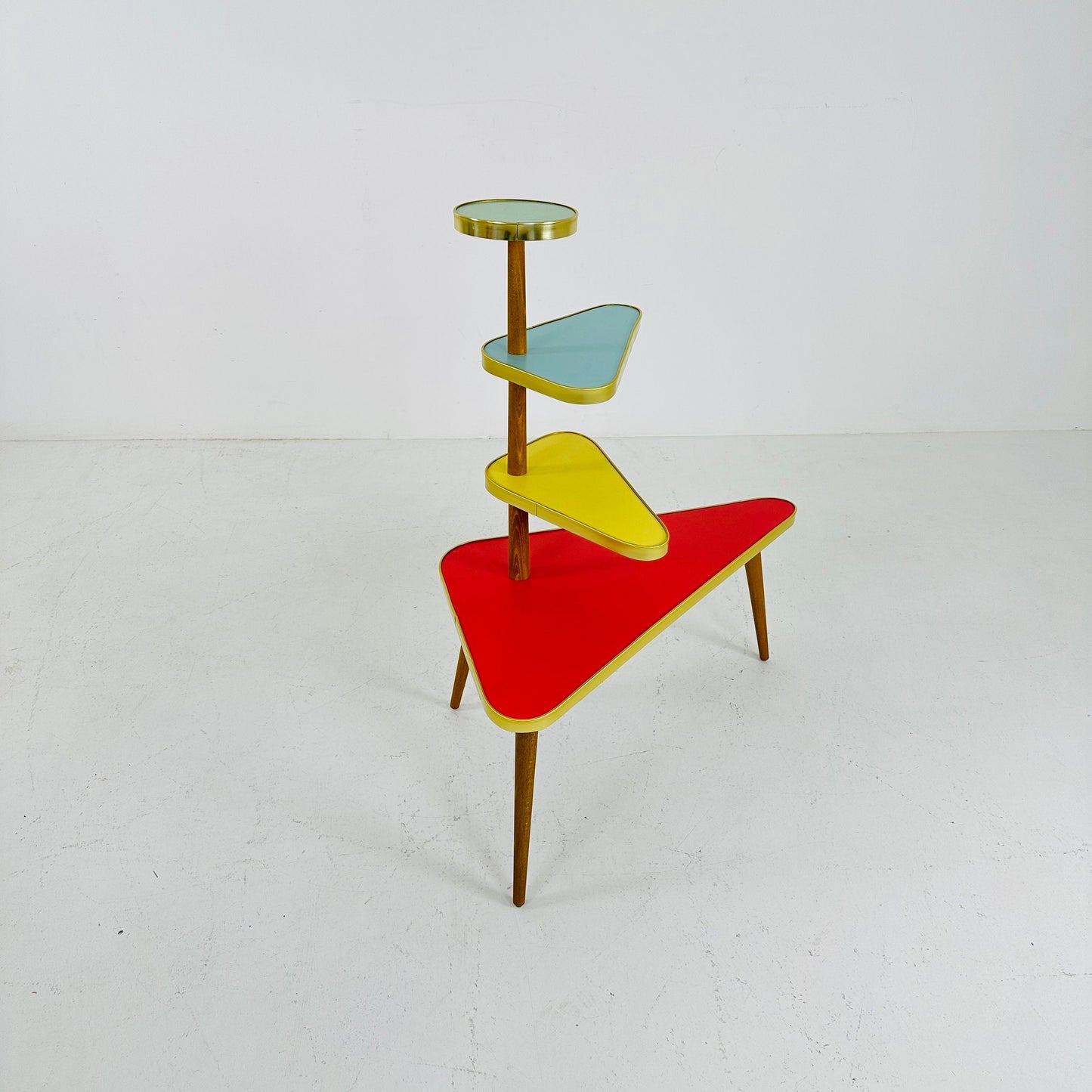 BIG German Plant Stand, Colorful Vintage Mid-Century Minimalist Indoor Plant Stand Side Table Retro flower table
