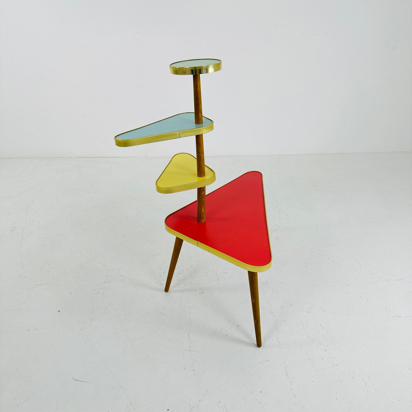 BIG German Plant Stand, Colorful Vintage Mid-Century Minimalist Indoor Plant Stand Side Table Retro flower table